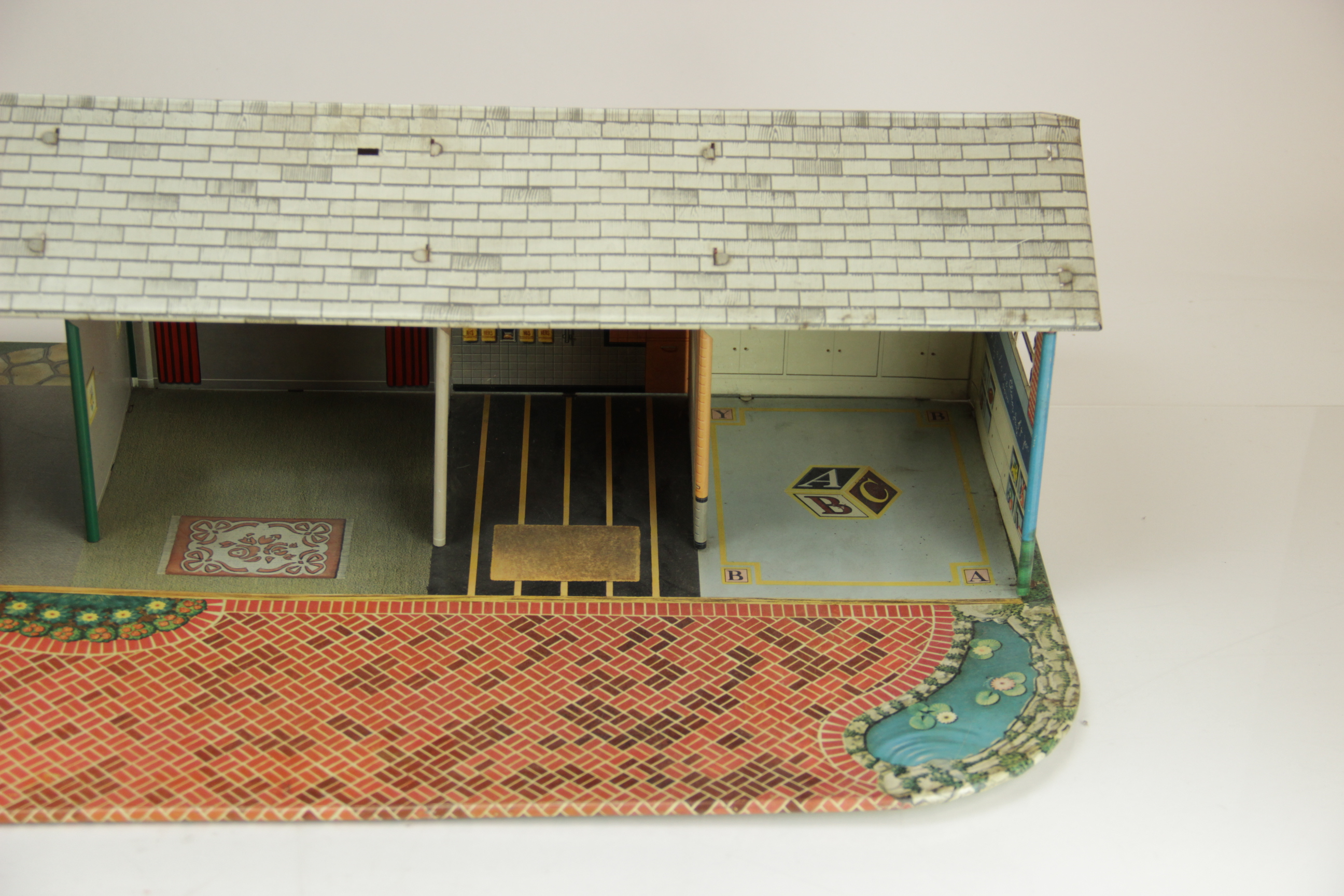 Vintage Louis Marx Tin Ranch-Style Dollhouse