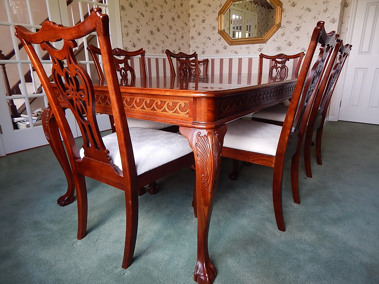 Pennsylvania House Cherry Chippendale Style Table and Chairs