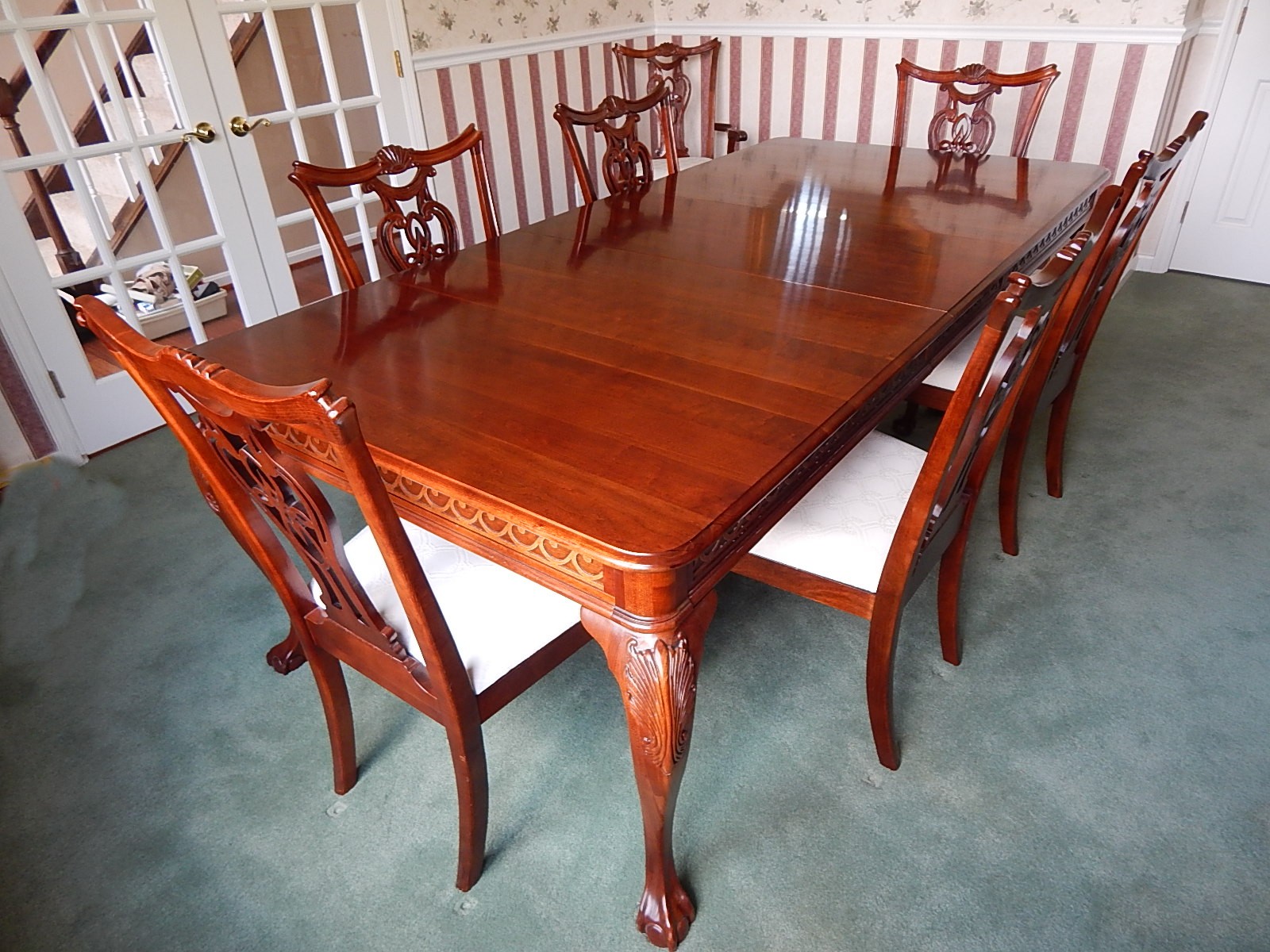 Pennsylvania House Cherry Chippendale Style Table and Chairs