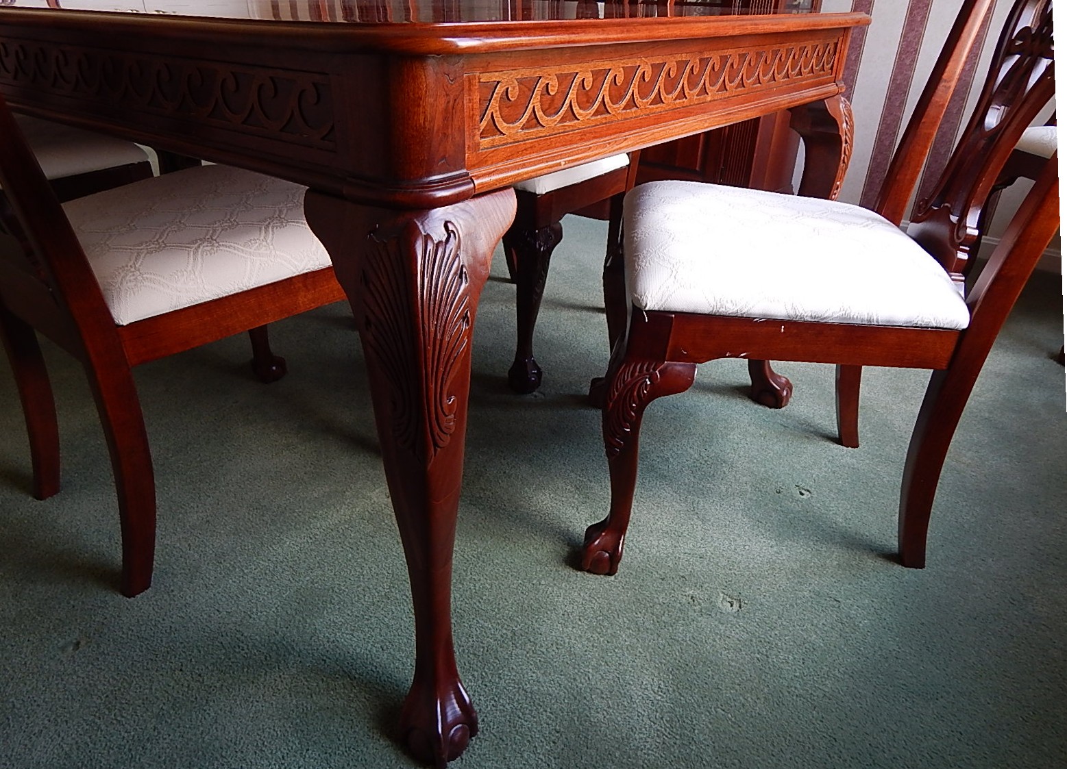 Pennsylvania House Cherry Chippendale Style Table and Chairs