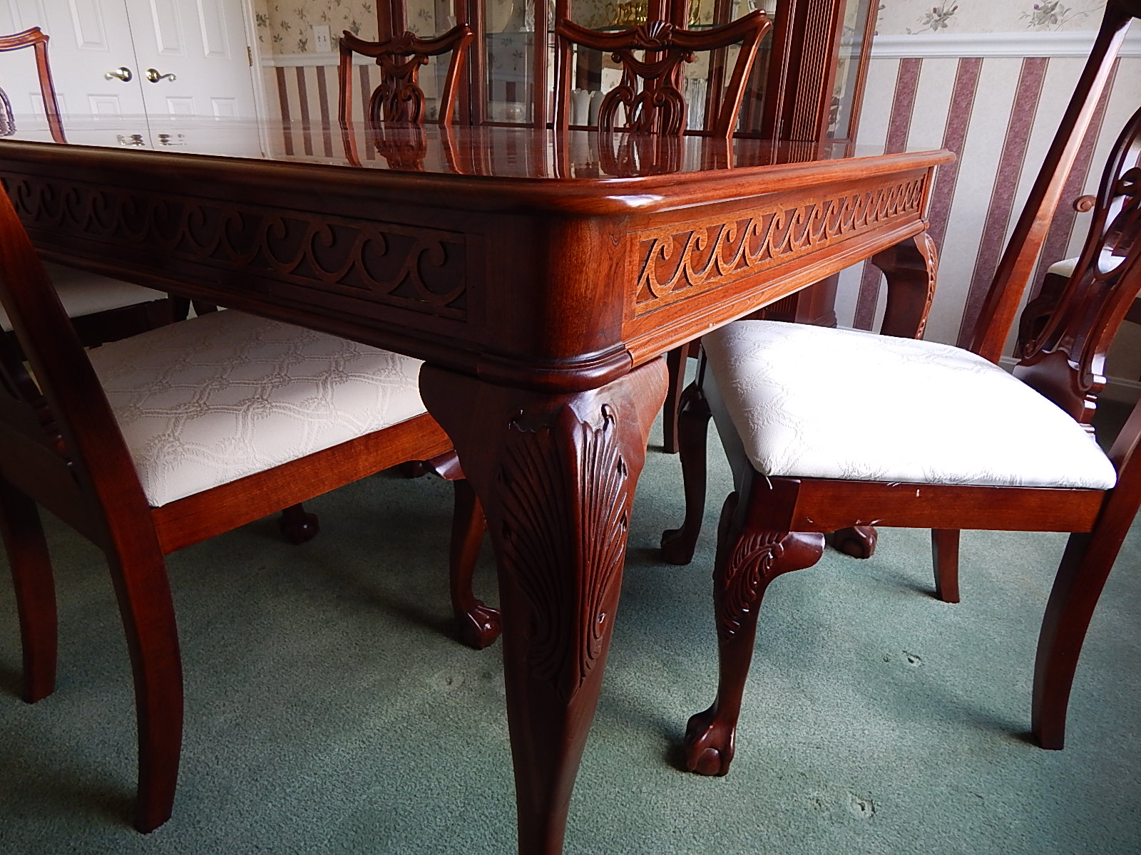 Pennsylvania House Cherry Chippendale Style Table and Chairs