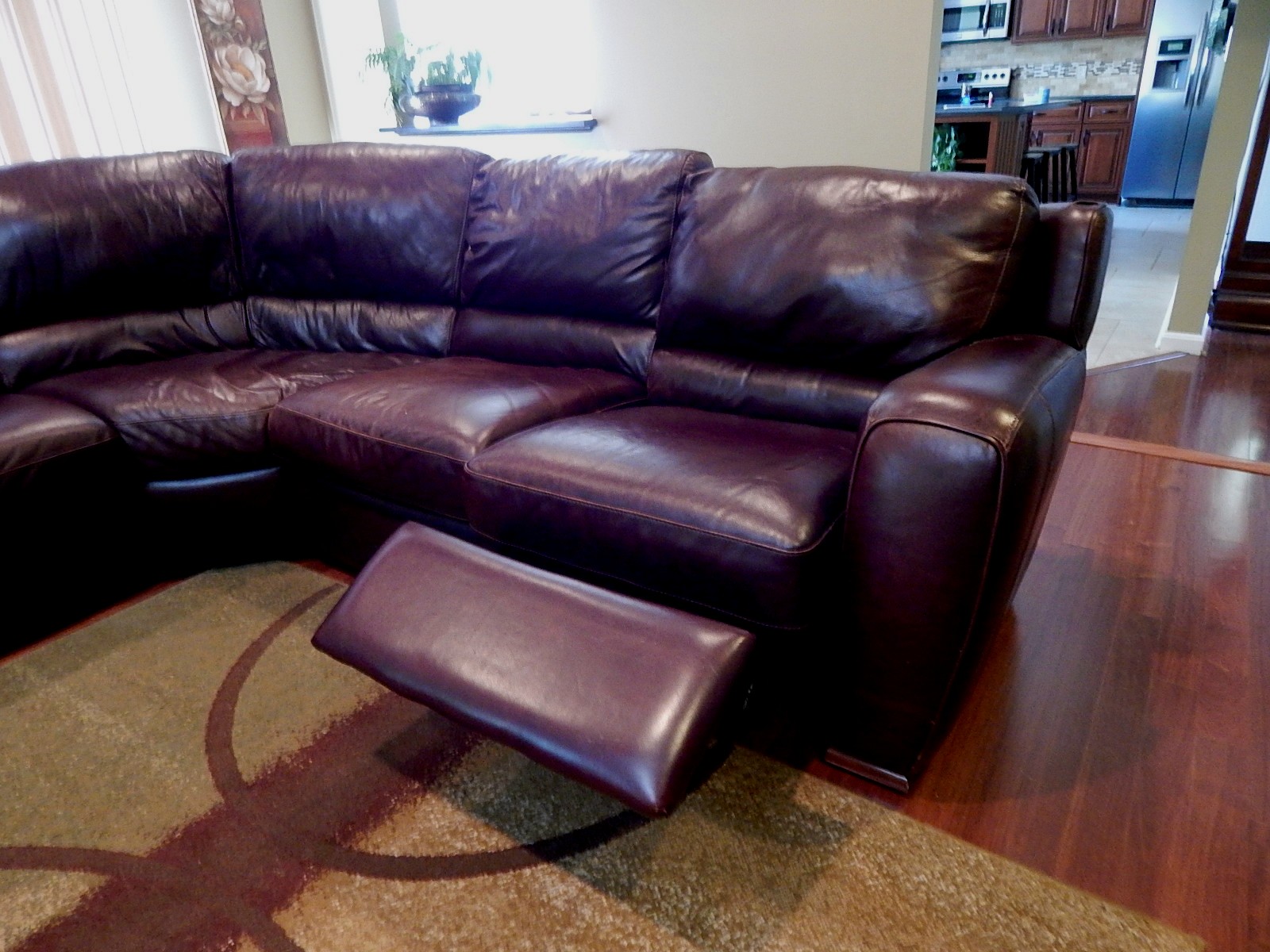Burgundy Leather Sectional Sofa