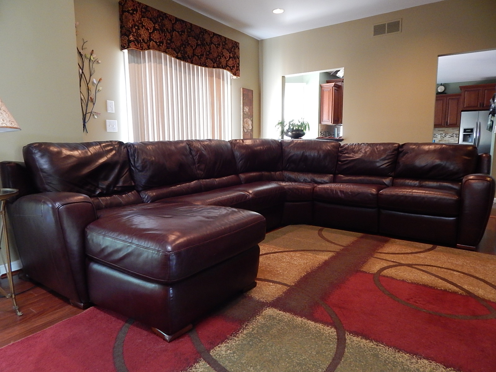 Burgundy Leather Sectional Sofa