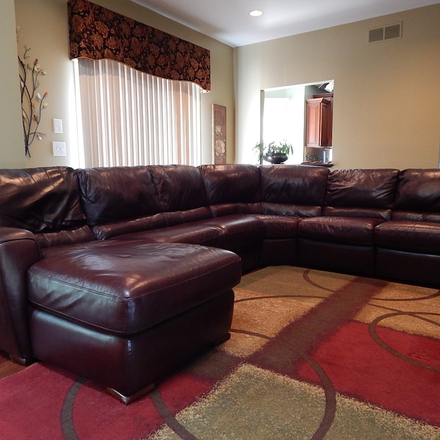 Burgundy Leather Sectional Sofa