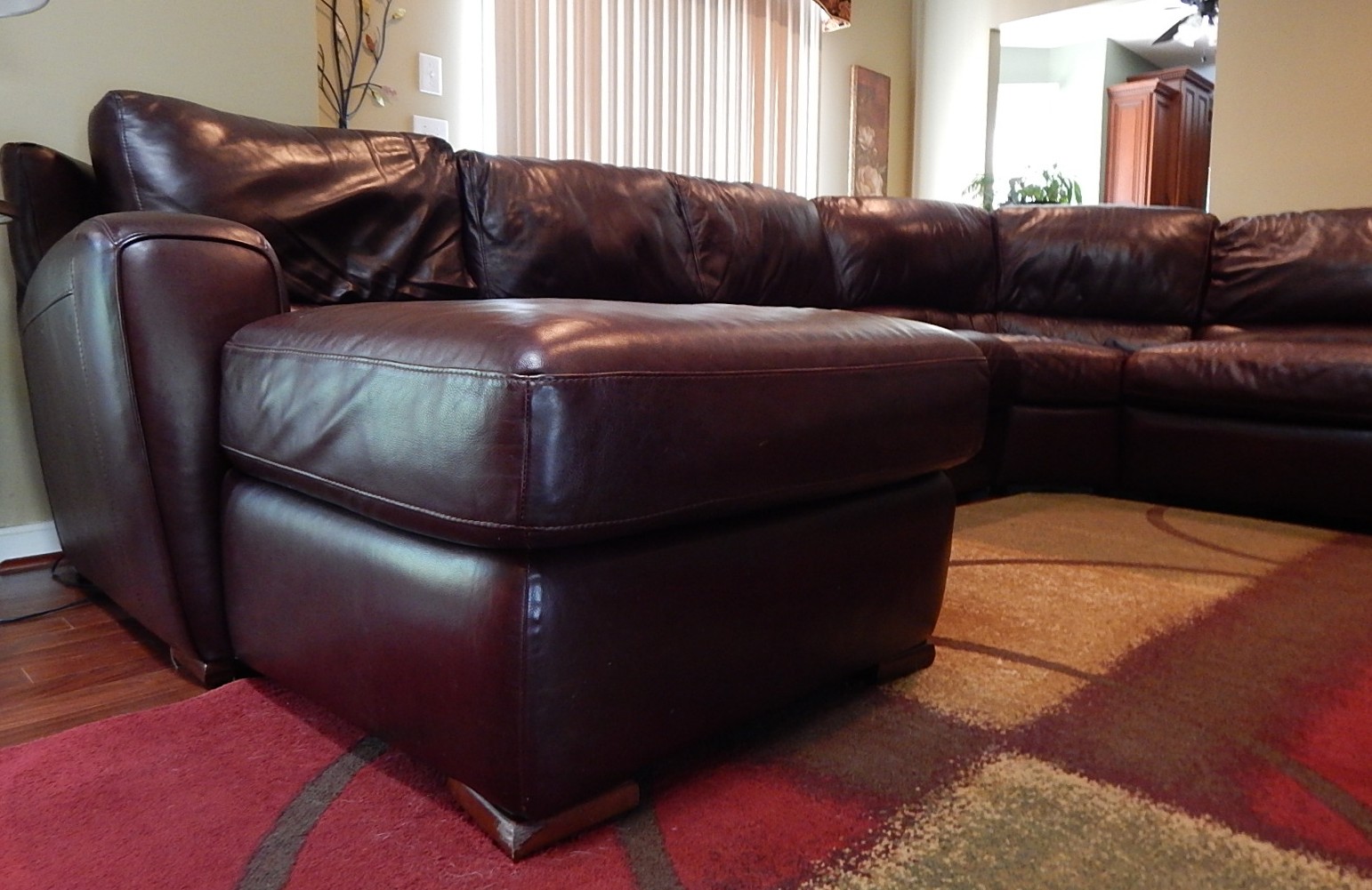 Burgundy Leather Sectional Sofa