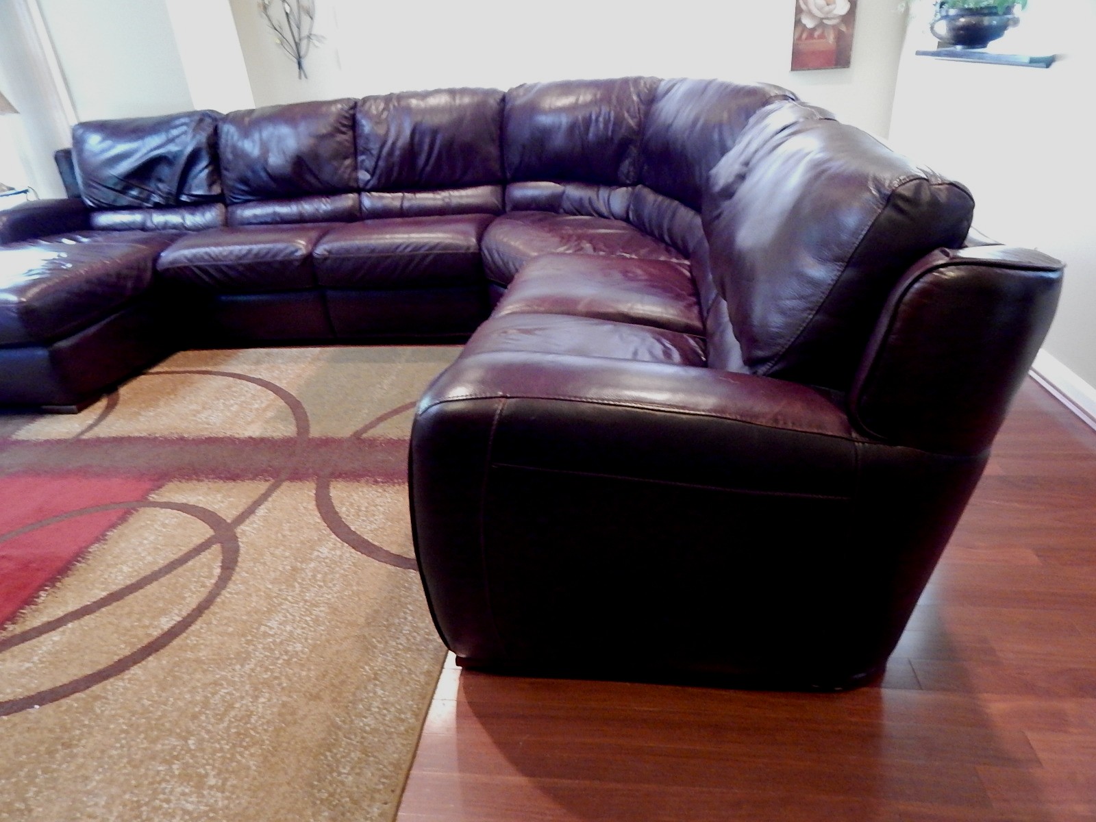 Burgundy Leather Sectional Sofa