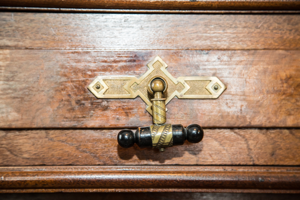 Victorian Marble Topped Walnut Dresser with Mirror