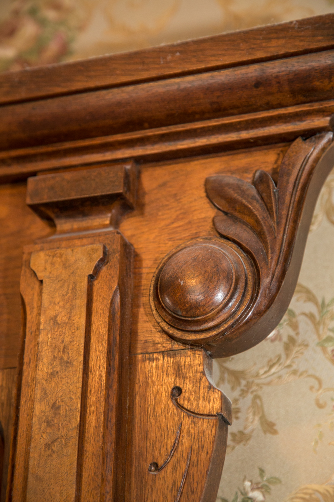 Victorian Marble Topped Walnut Dresser with Mirror