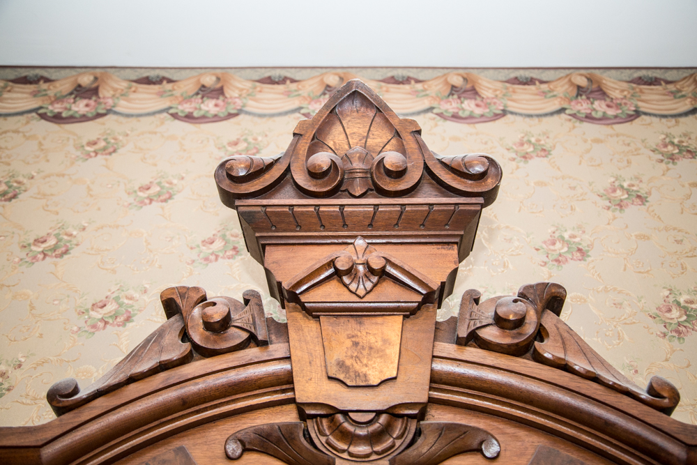 Victorian Marble Topped Walnut Dresser with Mirror