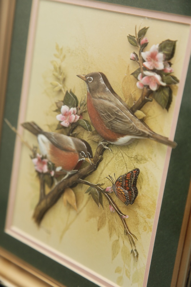 Porcelain Bird Shadow Boxes