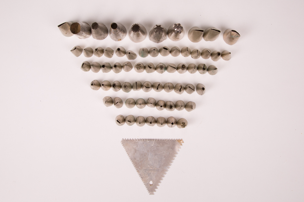 Vintage Cake Decorating Set in a Wooden Cigar Box