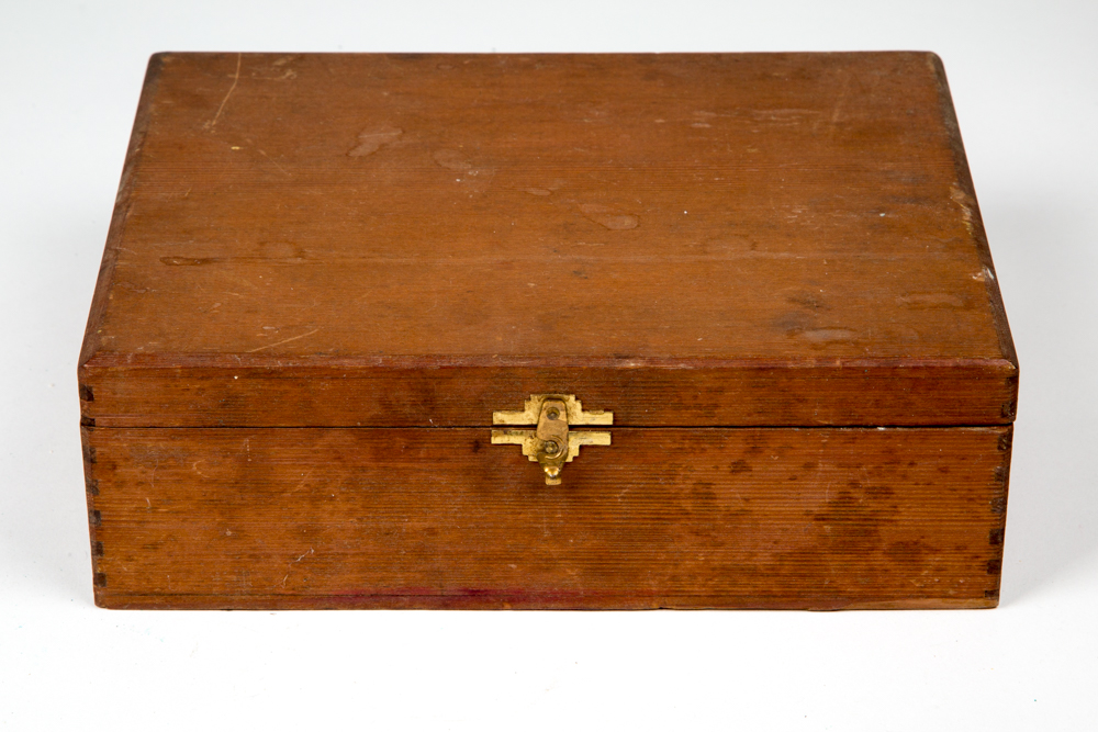 Vintage Cake Decorating Set in a Wooden Cigar Box