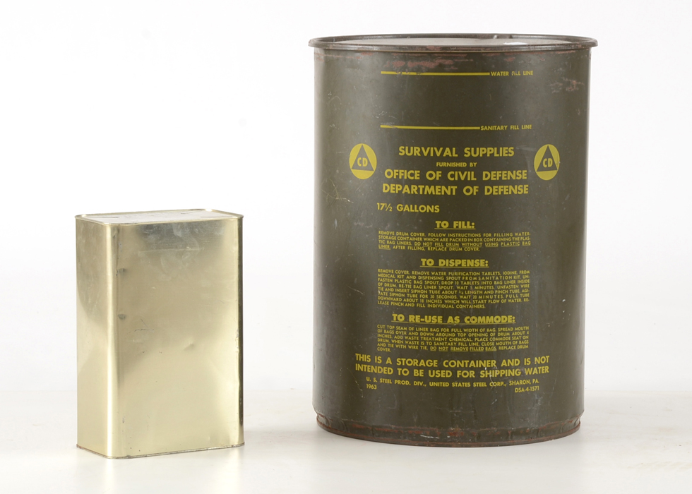 Vintage Civil Defense Ration Containers