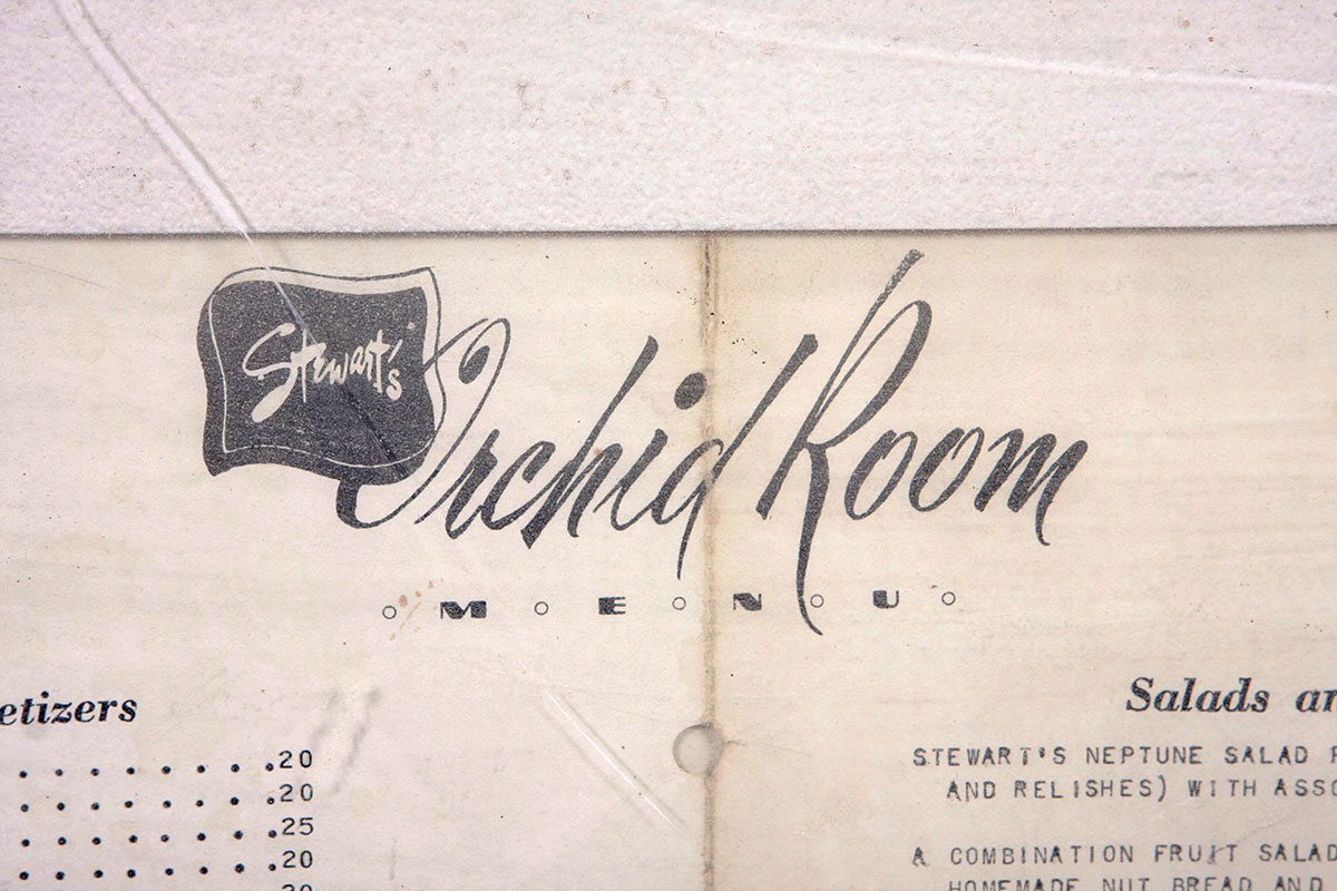 Stewart's Orchid Room Menu
