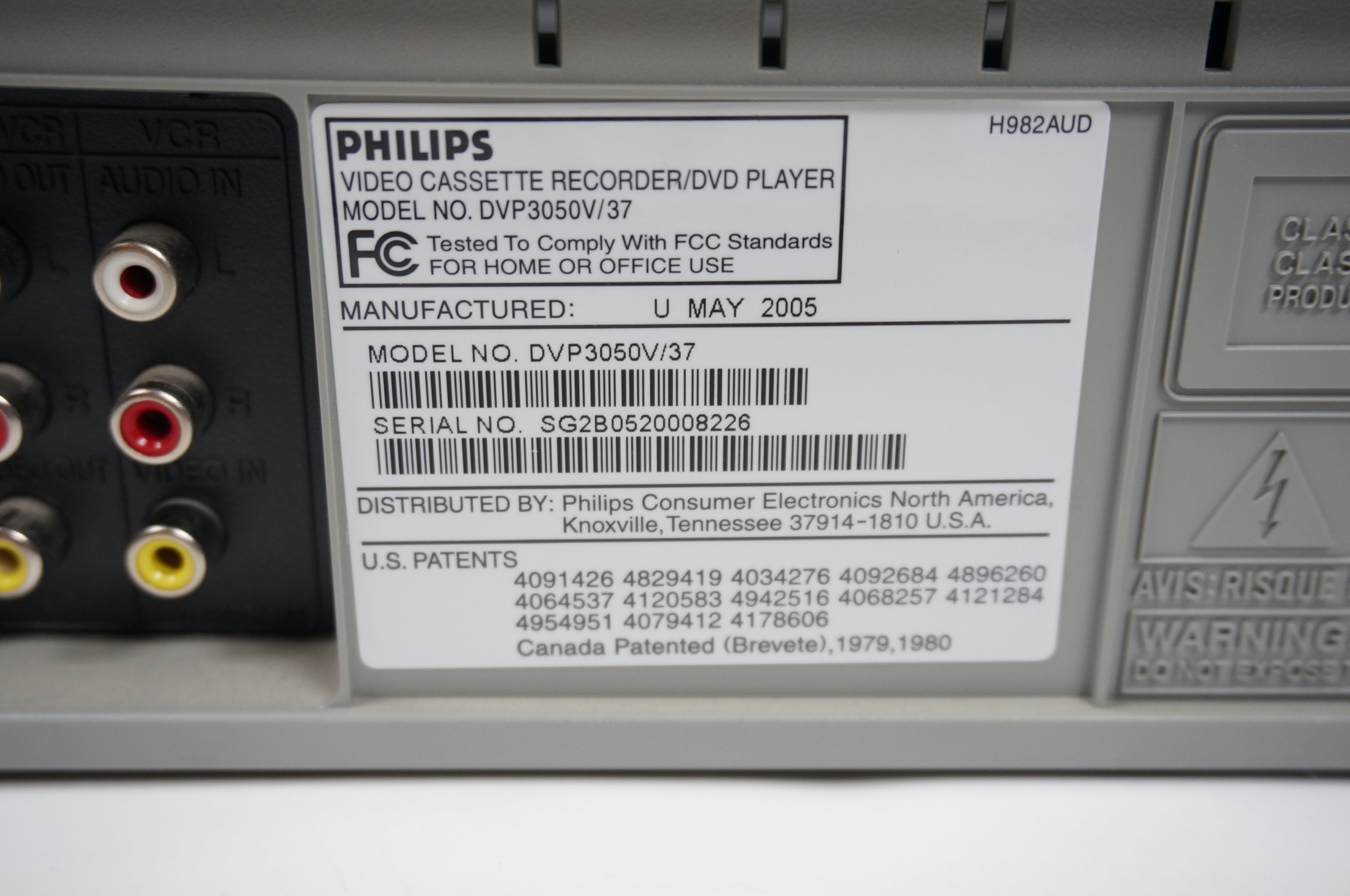 Philips DVD/VCR Player