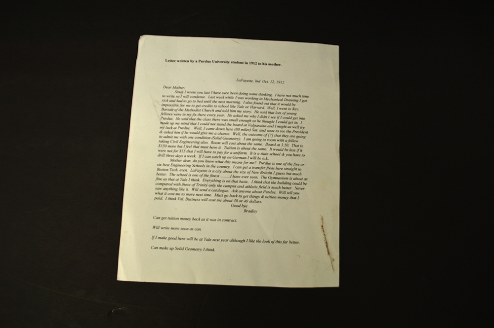 1912 Purdue University Student Letter