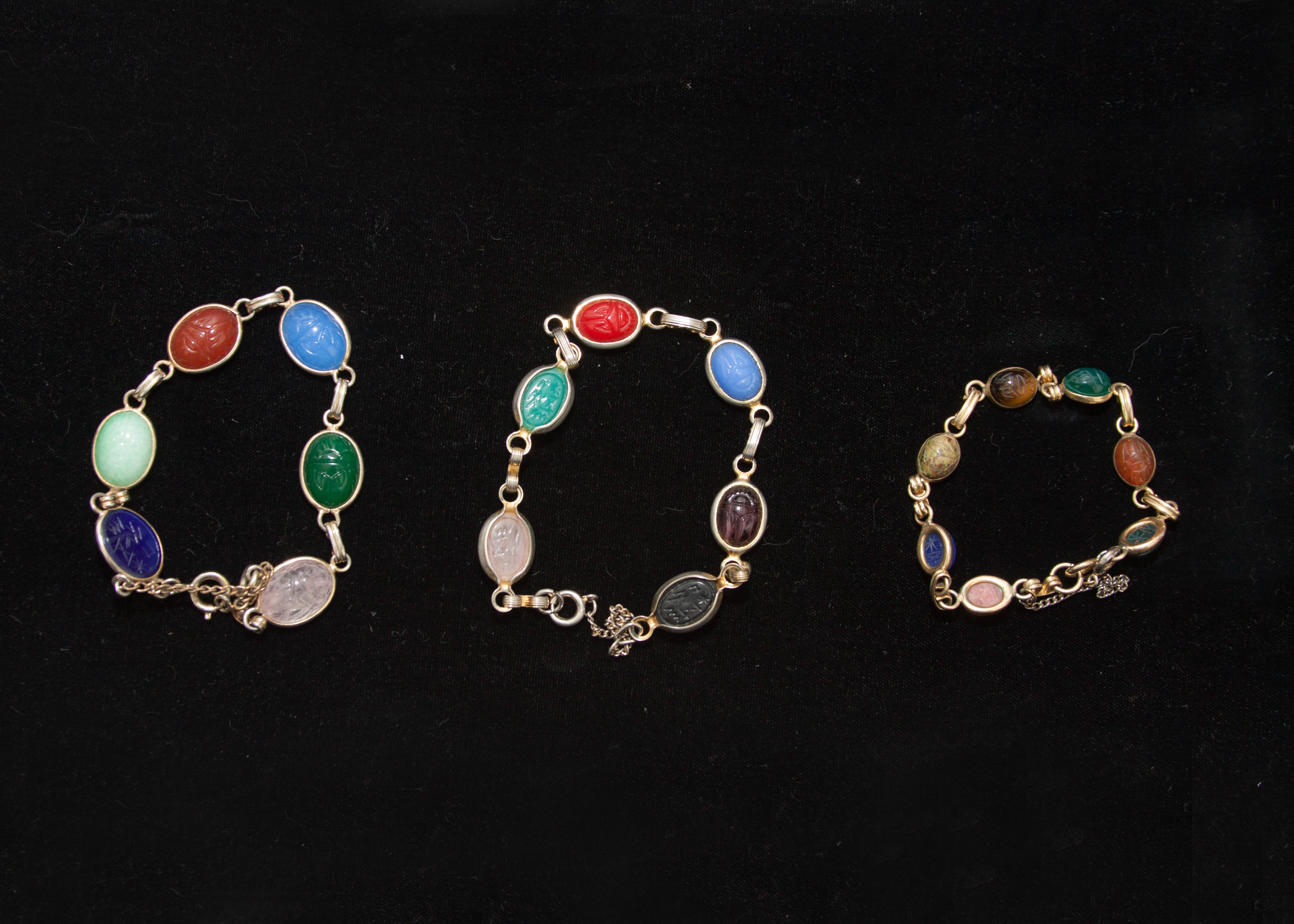 Three Scarab Style Bracelets