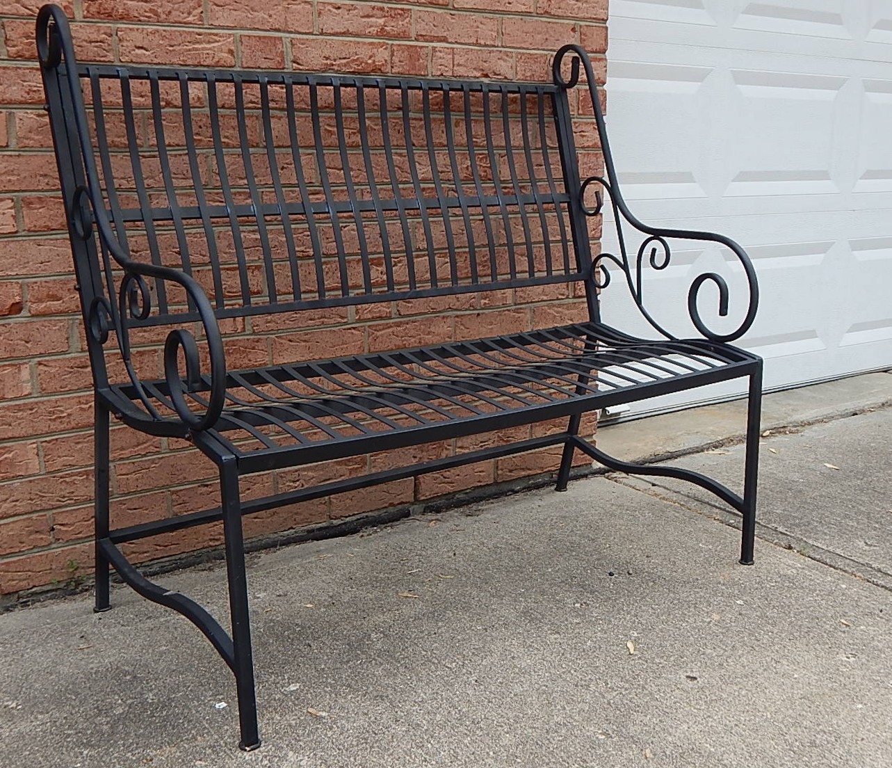 Black Metal Garden Bench