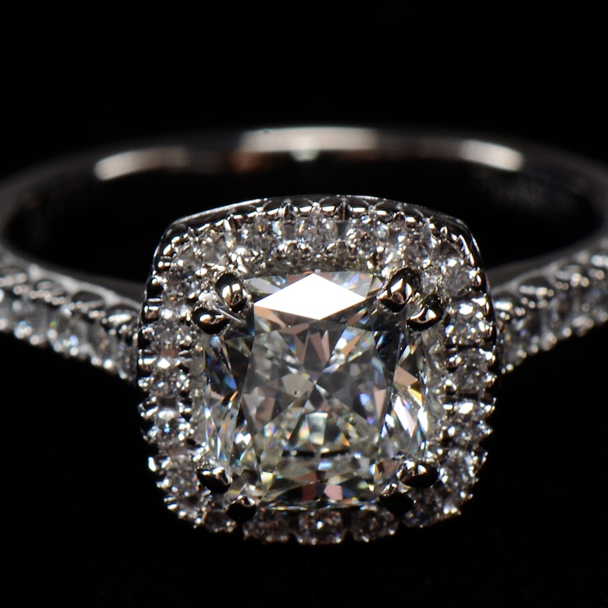 18K Diamond Halo Ring