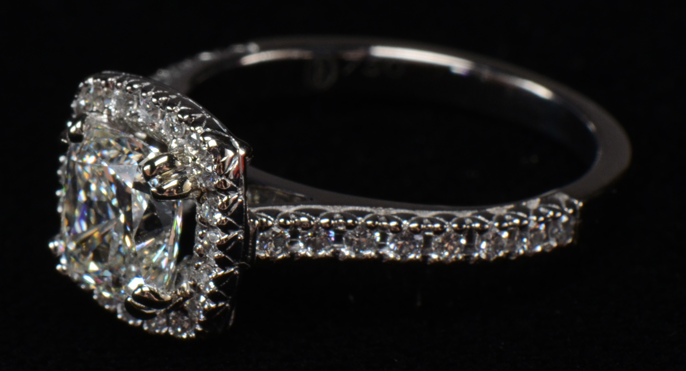 18K Diamond Halo Ring