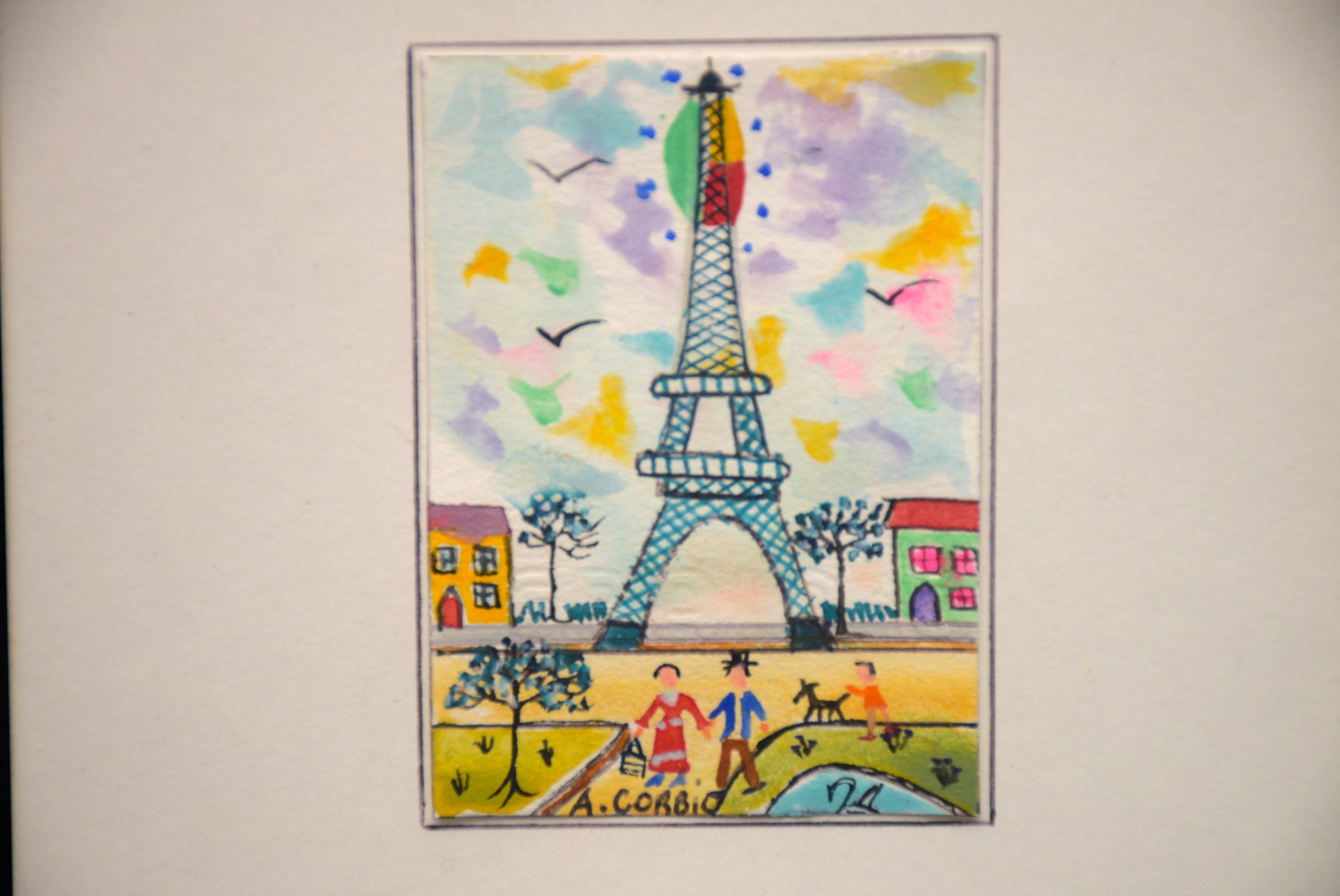 Alain Corbic Original Watercolor - Eiffel Tower