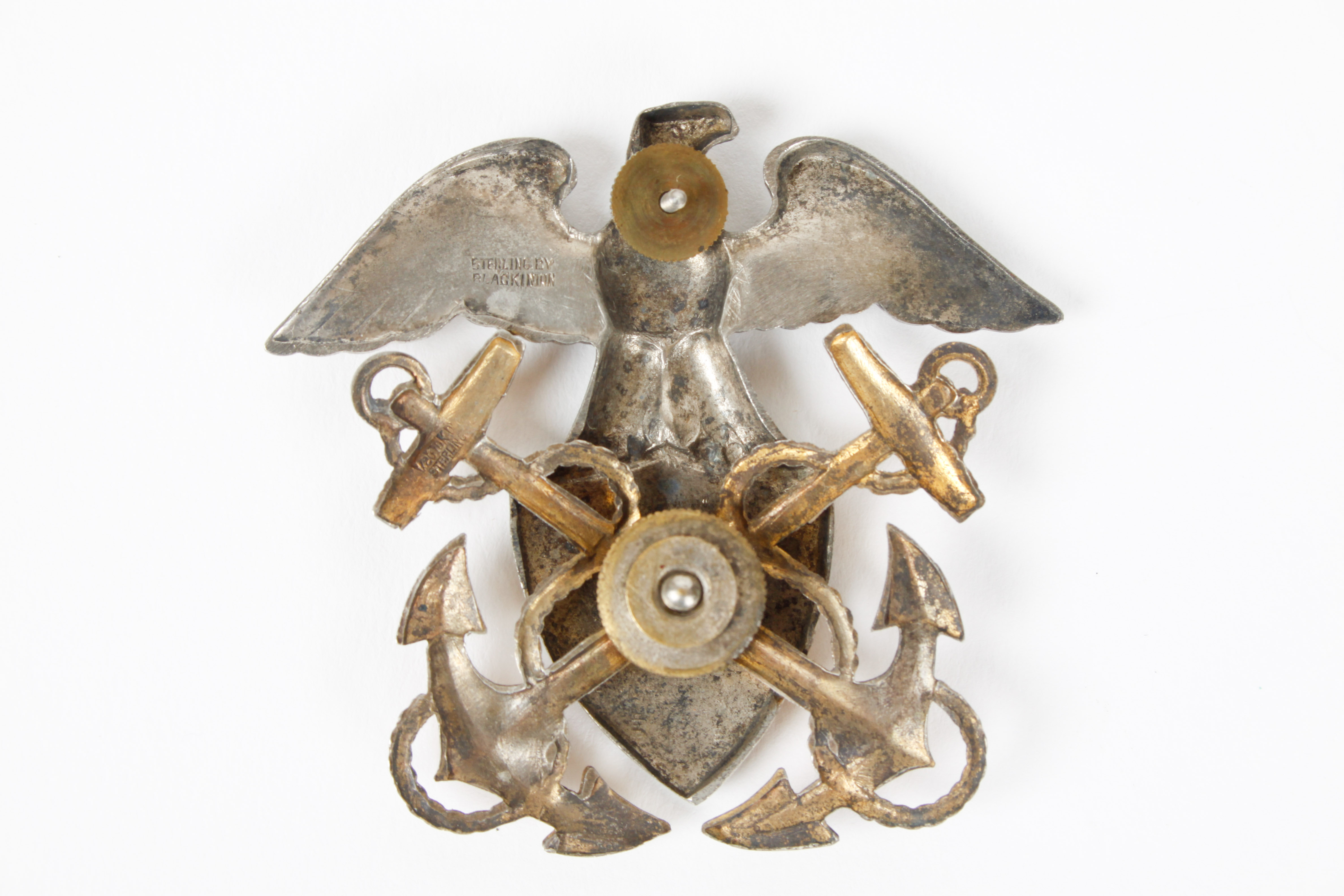 WWII Sterling Silver US Naval Eagle Emblem