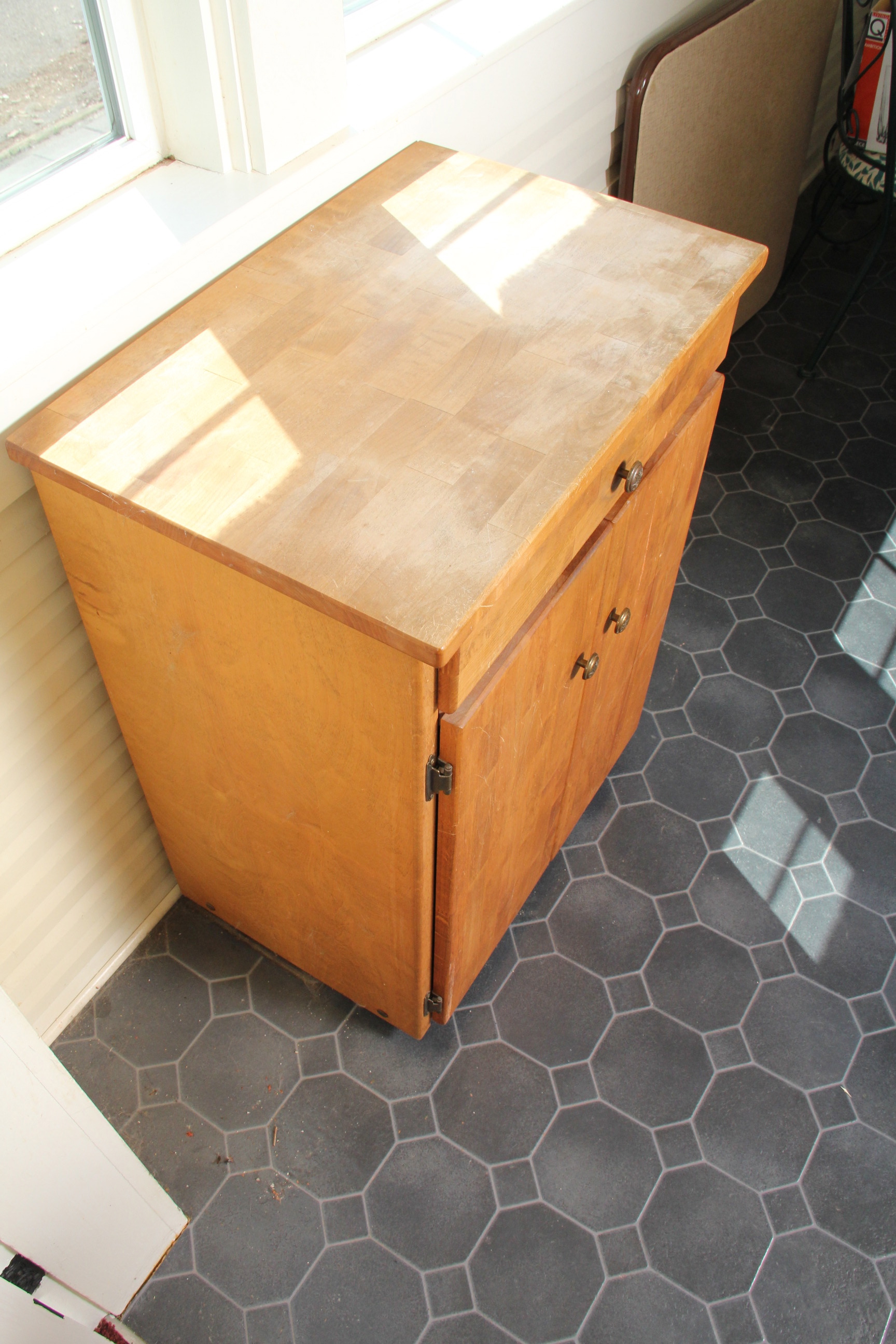 Butcher Block Storage Cabinet