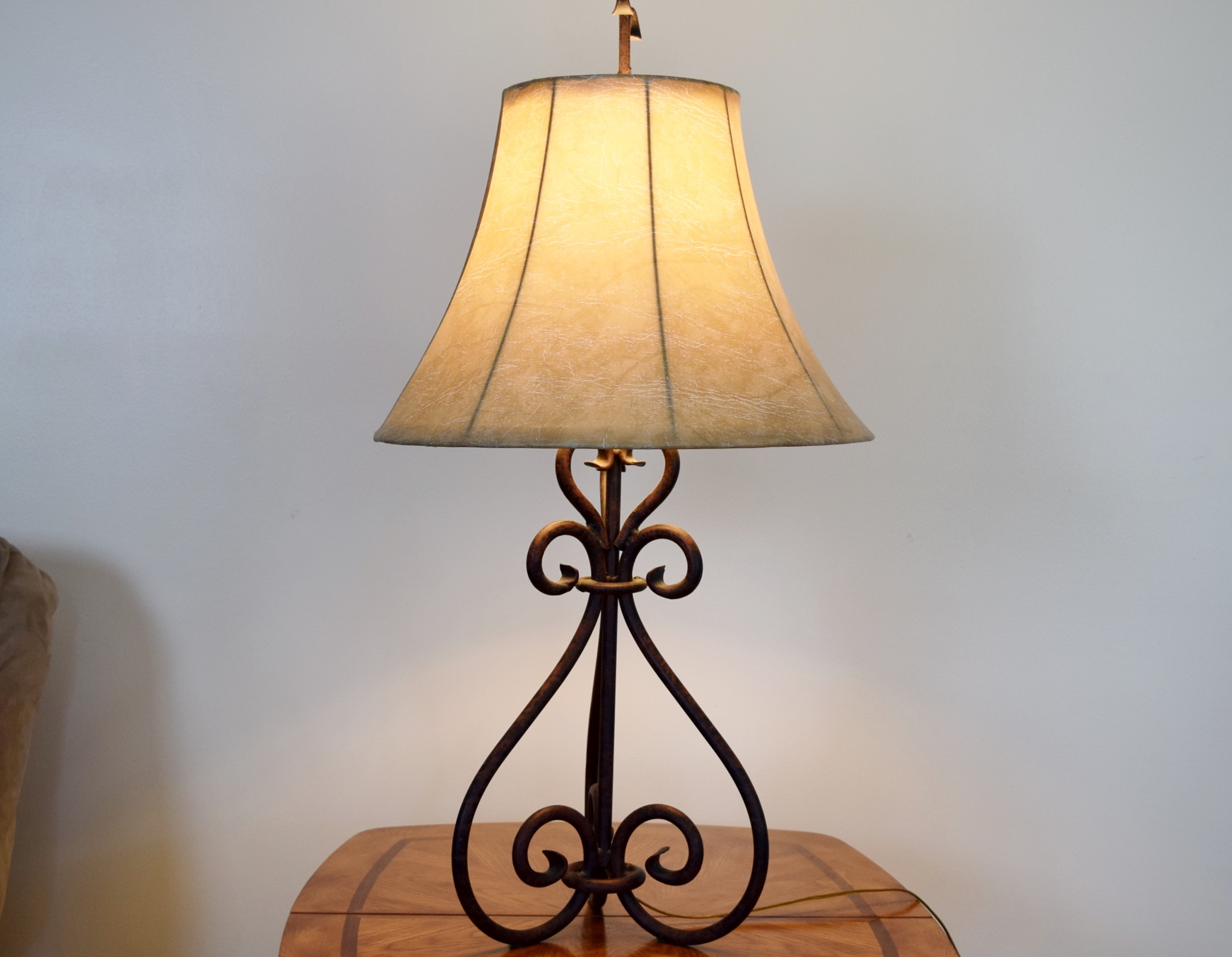 Scrolled Wrought Iron Table Lamp
