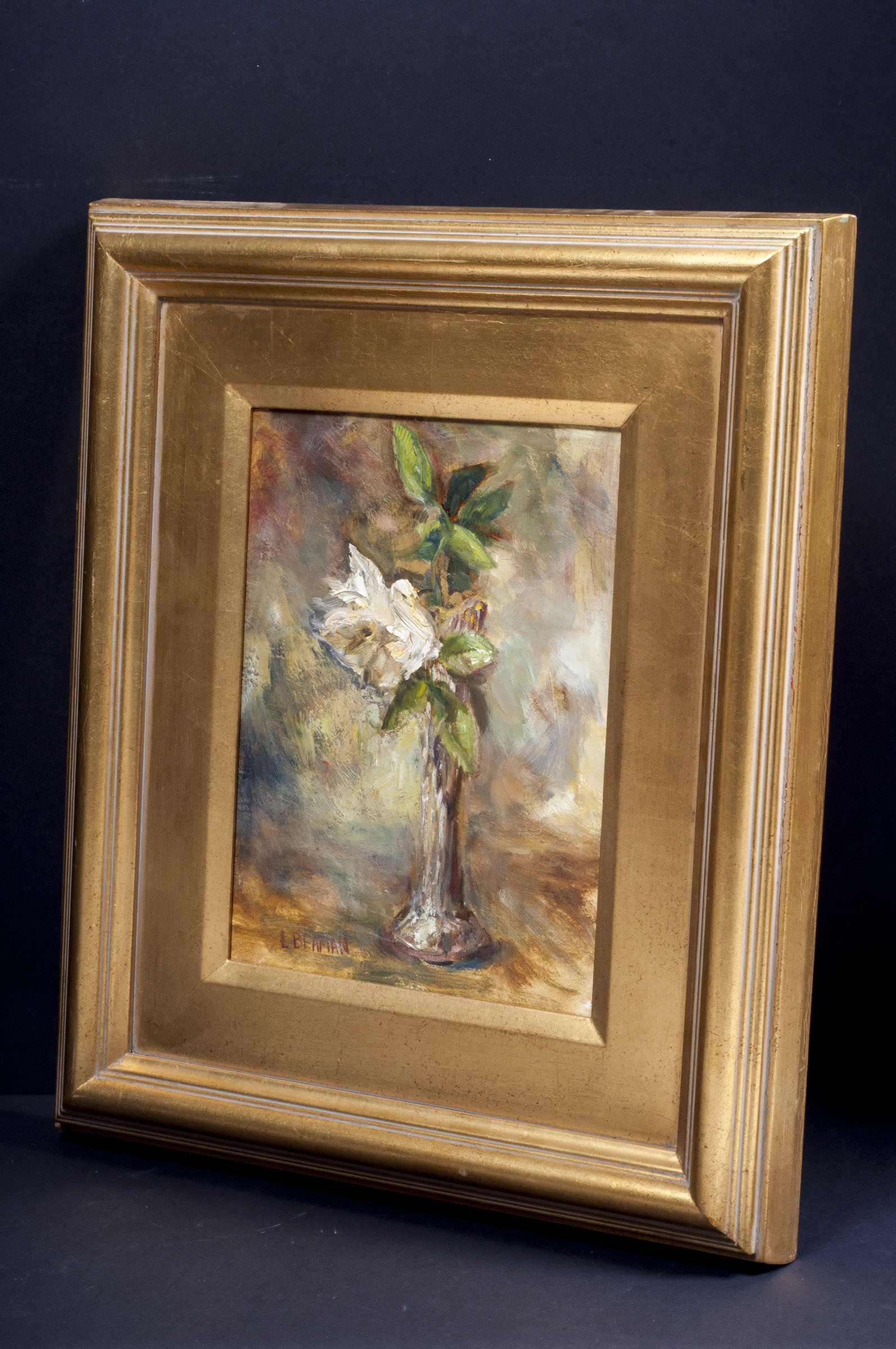 Lisa Beaman "One White Rose" Oil on Canvas