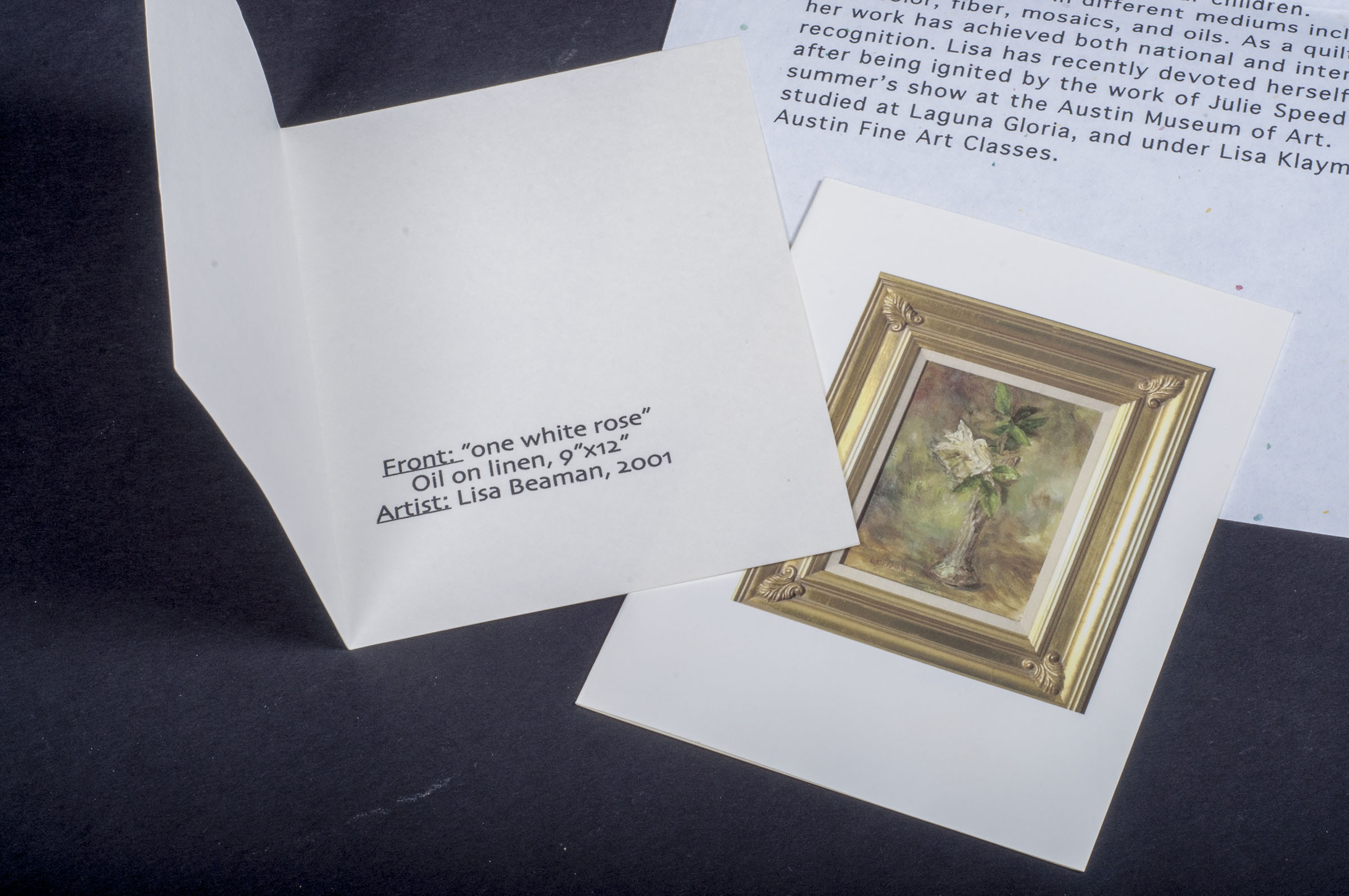 Lisa Beaman "One White Rose" Oil on Canvas