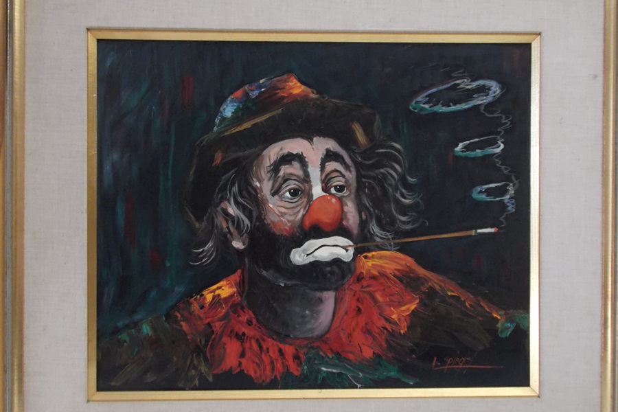Original Louis Spiegel Clown Painting