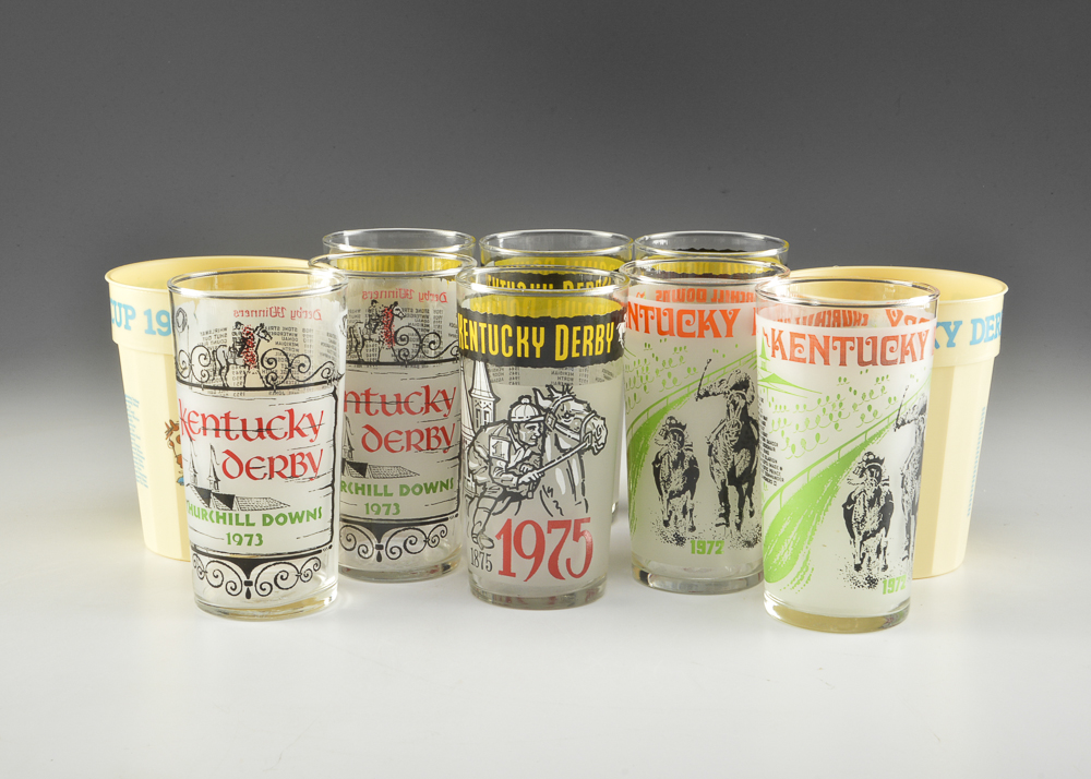 1972, 1973, 1975, 1986 Kentucky Derby Glasses