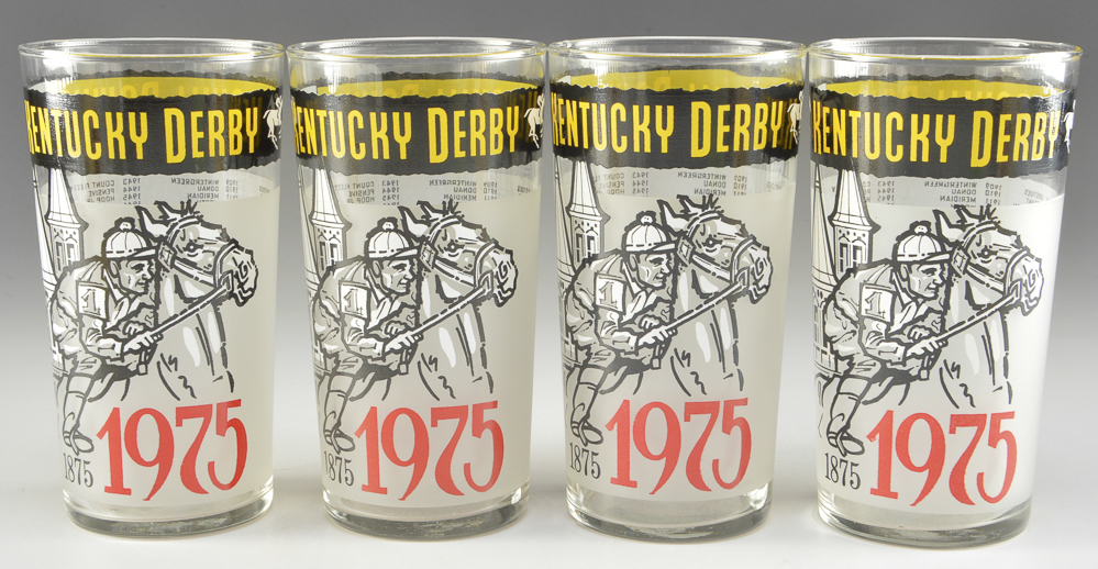 1972, 1973, 1975, 1986 Kentucky Derby Glasses