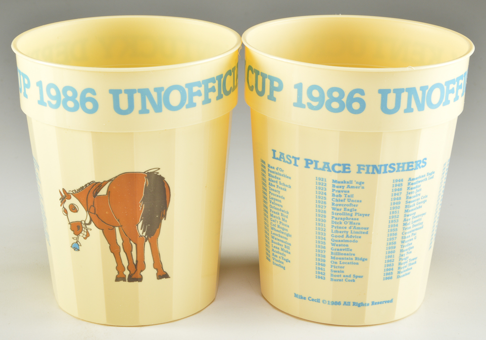 1972, 1973, 1975, 1986 Kentucky Derby Glasses