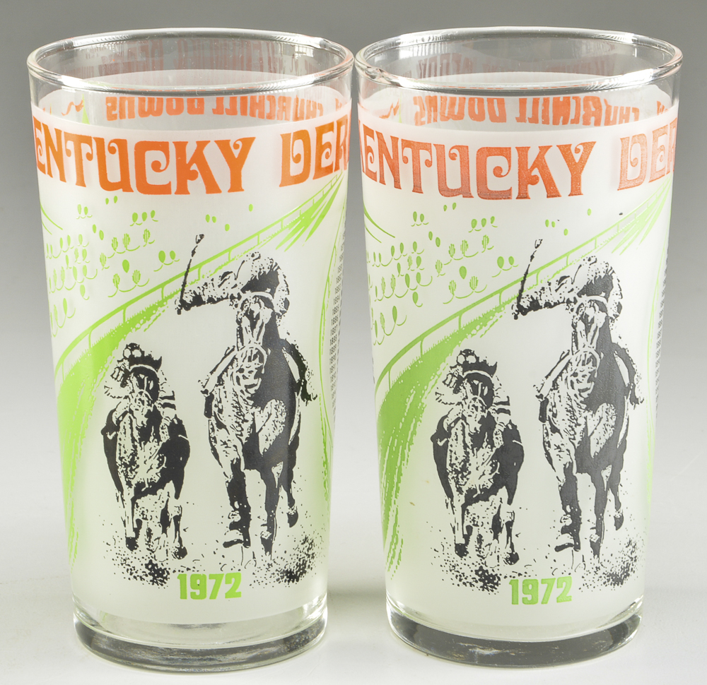 1972, 1973, 1975, 1986 Kentucky Derby Glasses
