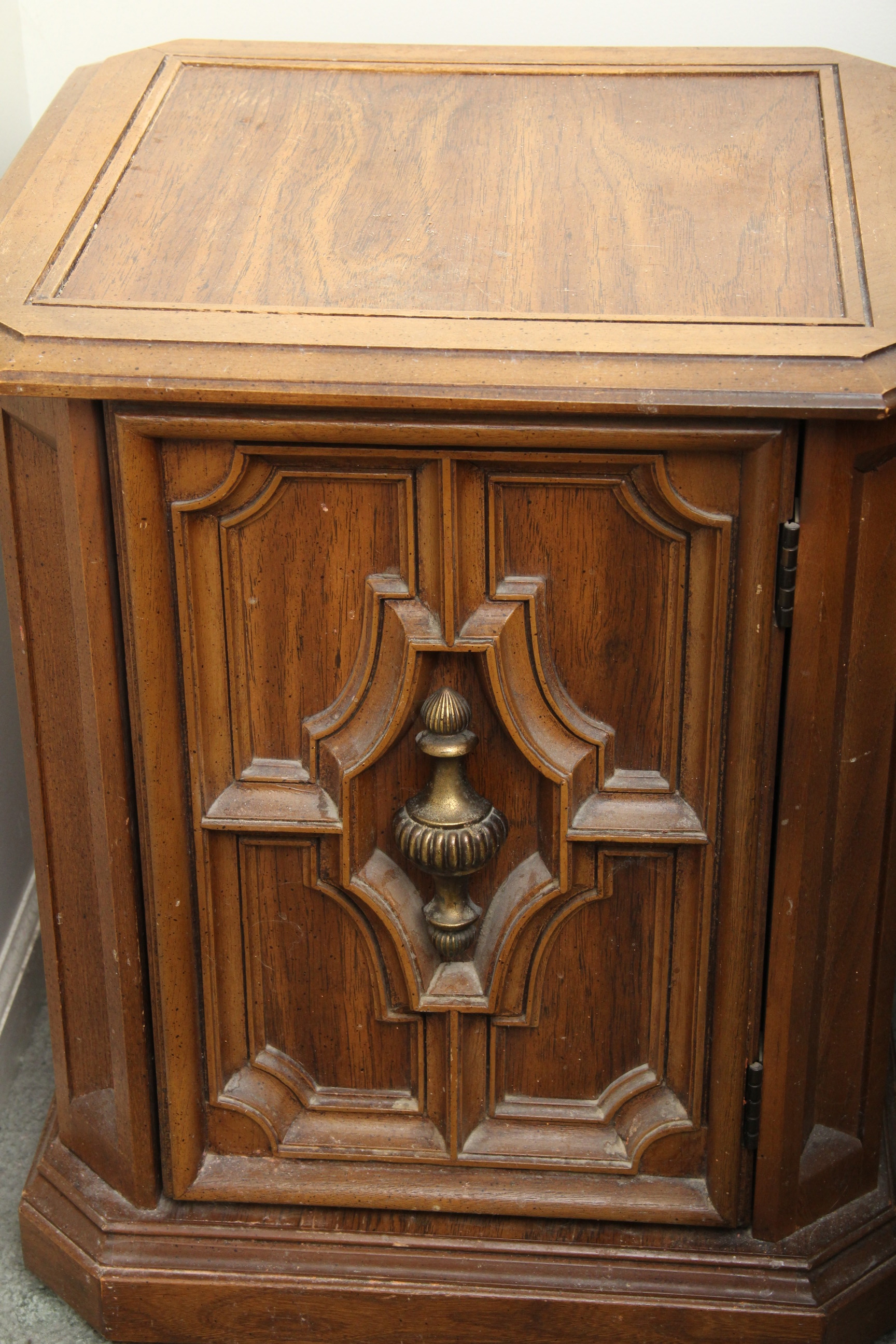 Vintage Fruitwood Finished Bedside Table