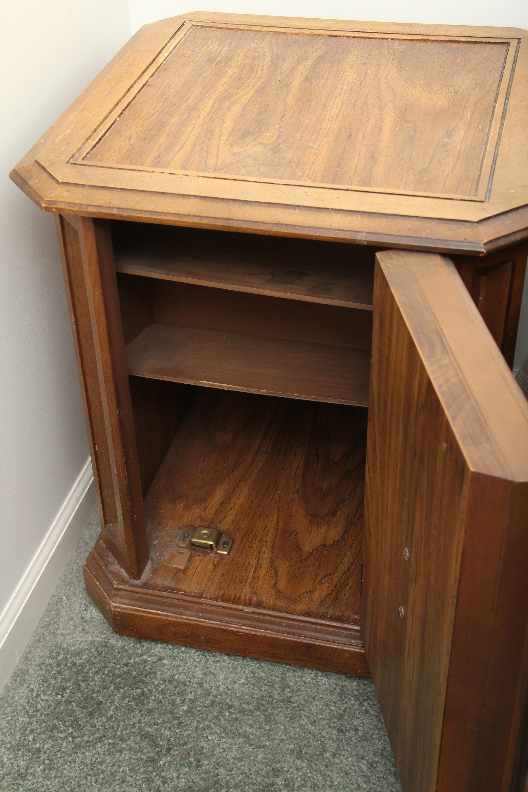Vintage Fruitwood Finished Bedside Table