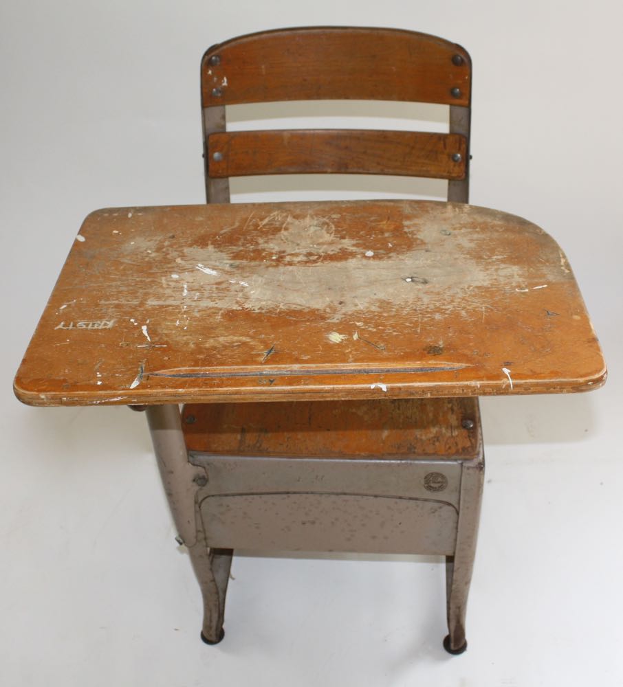 Pair of Vintage School Desks