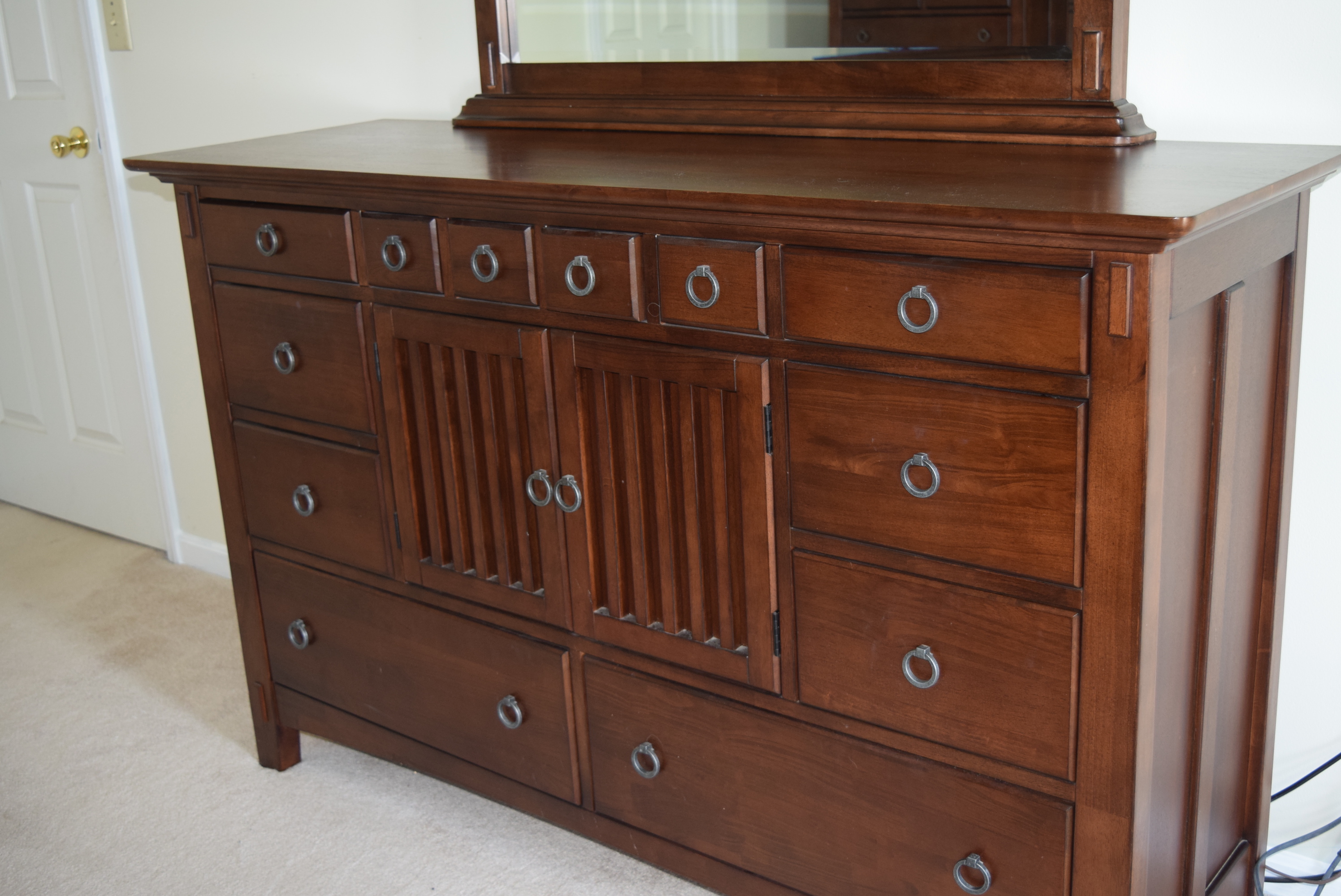 American Signature Arts and Crafts Bedroom Dresser and Mirror