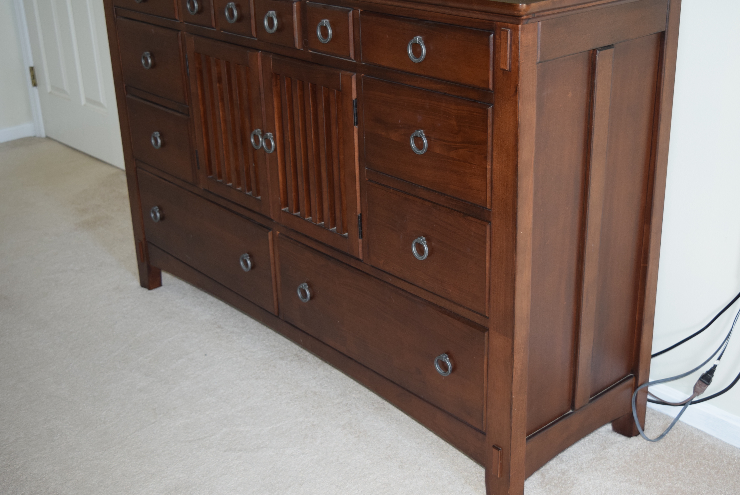 American Signature Arts and Crafts Bedroom Dresser and Mirror