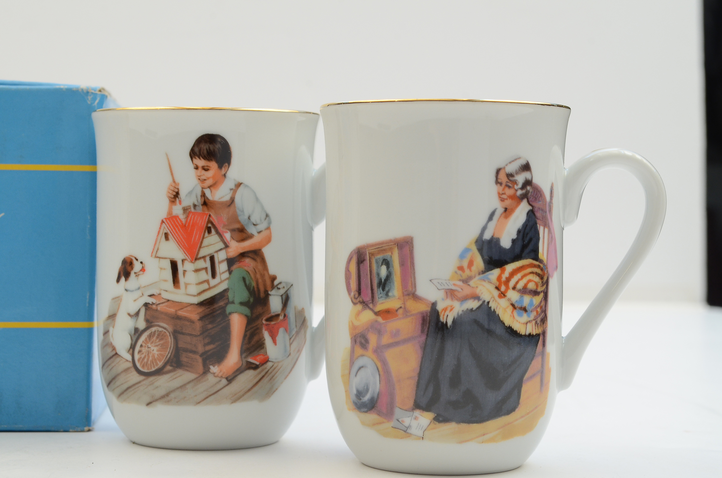 Vintage Coca Cola Trays, Soda Bottles and Norman Rockwell Mugs
