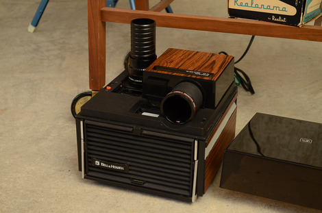 Vintage Projector Screen, Slide Projector and More