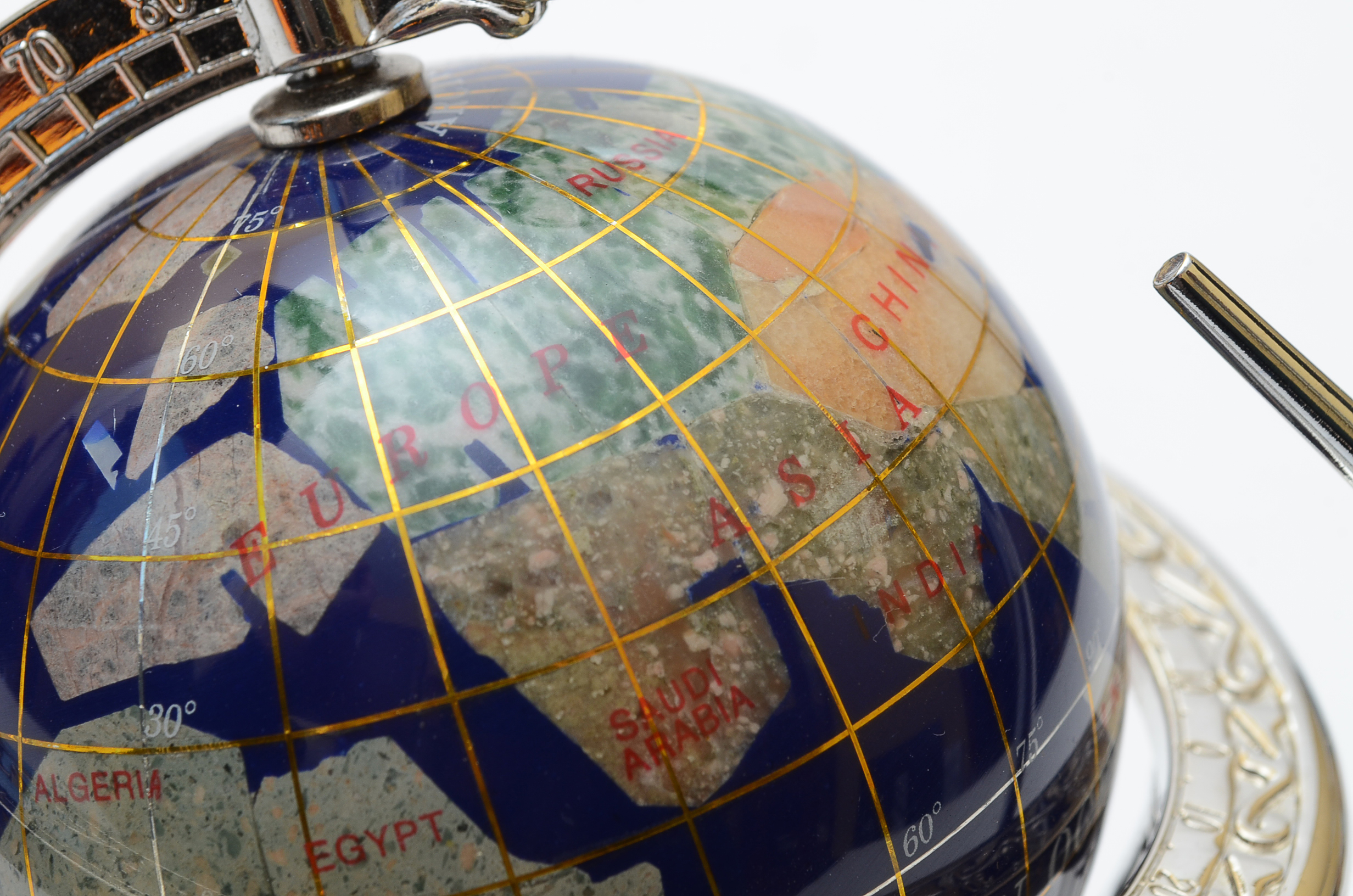 Gemstone Globe and Pen Desk Set