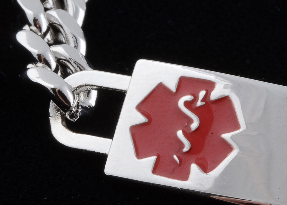 Two Kelly Waters Rhodium Plated Medical Alert Bracelets