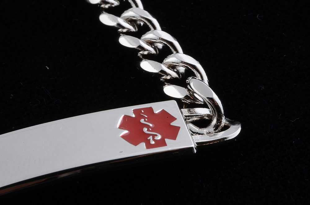 Two Kelly Waters Rhodium Plated Medical Alert Bracelets