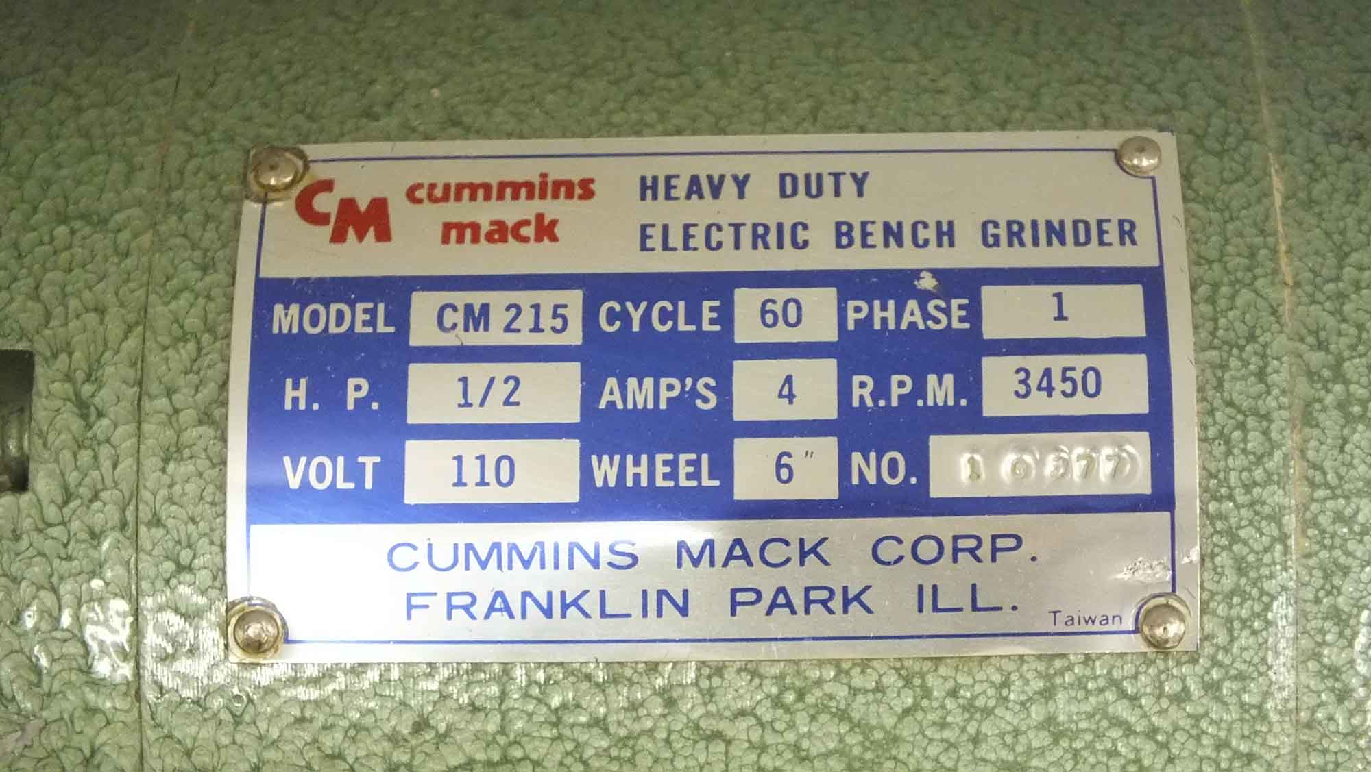 Cummins Mack Bench Grinder