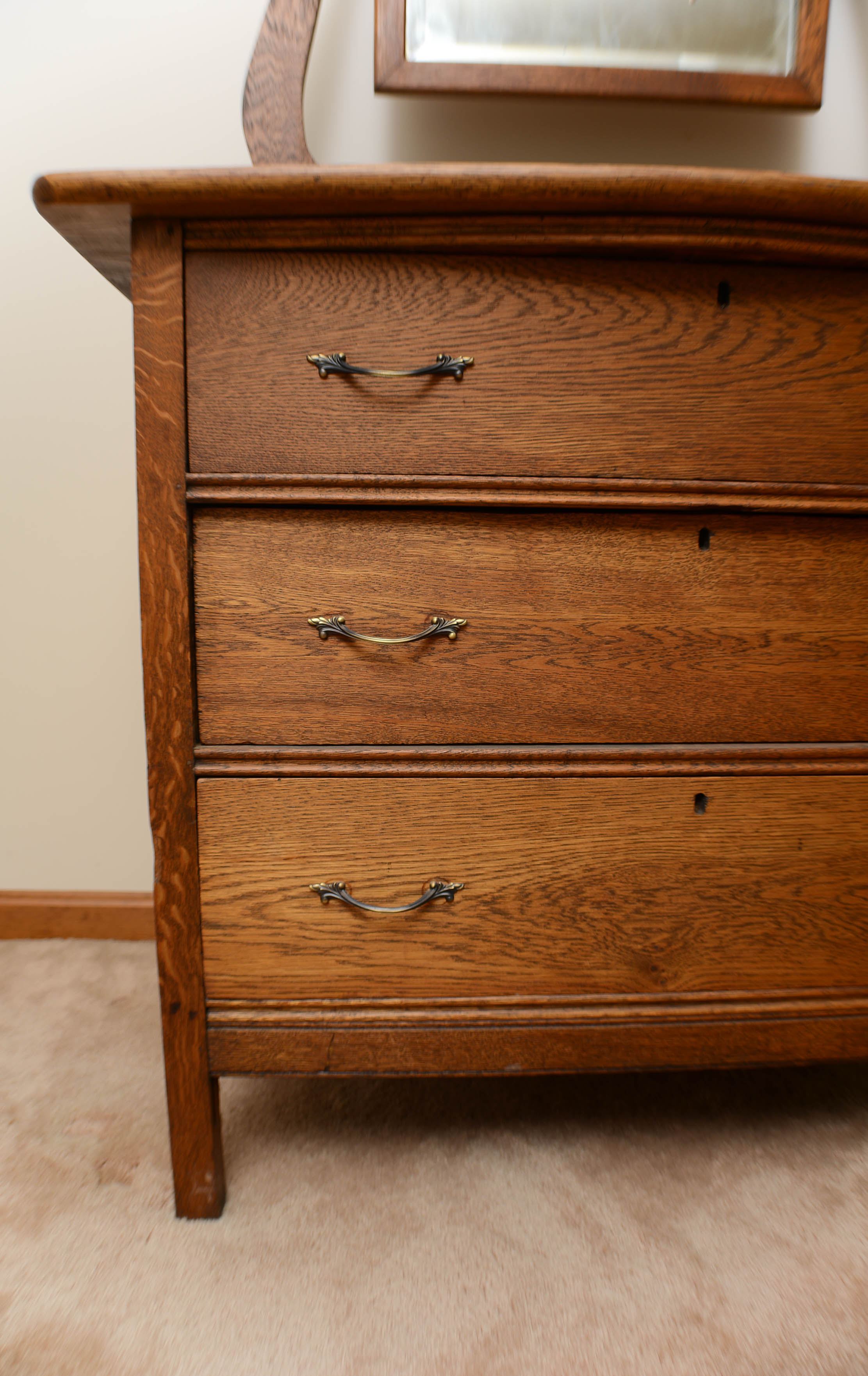 Vintage Oak Washstand and Mirror