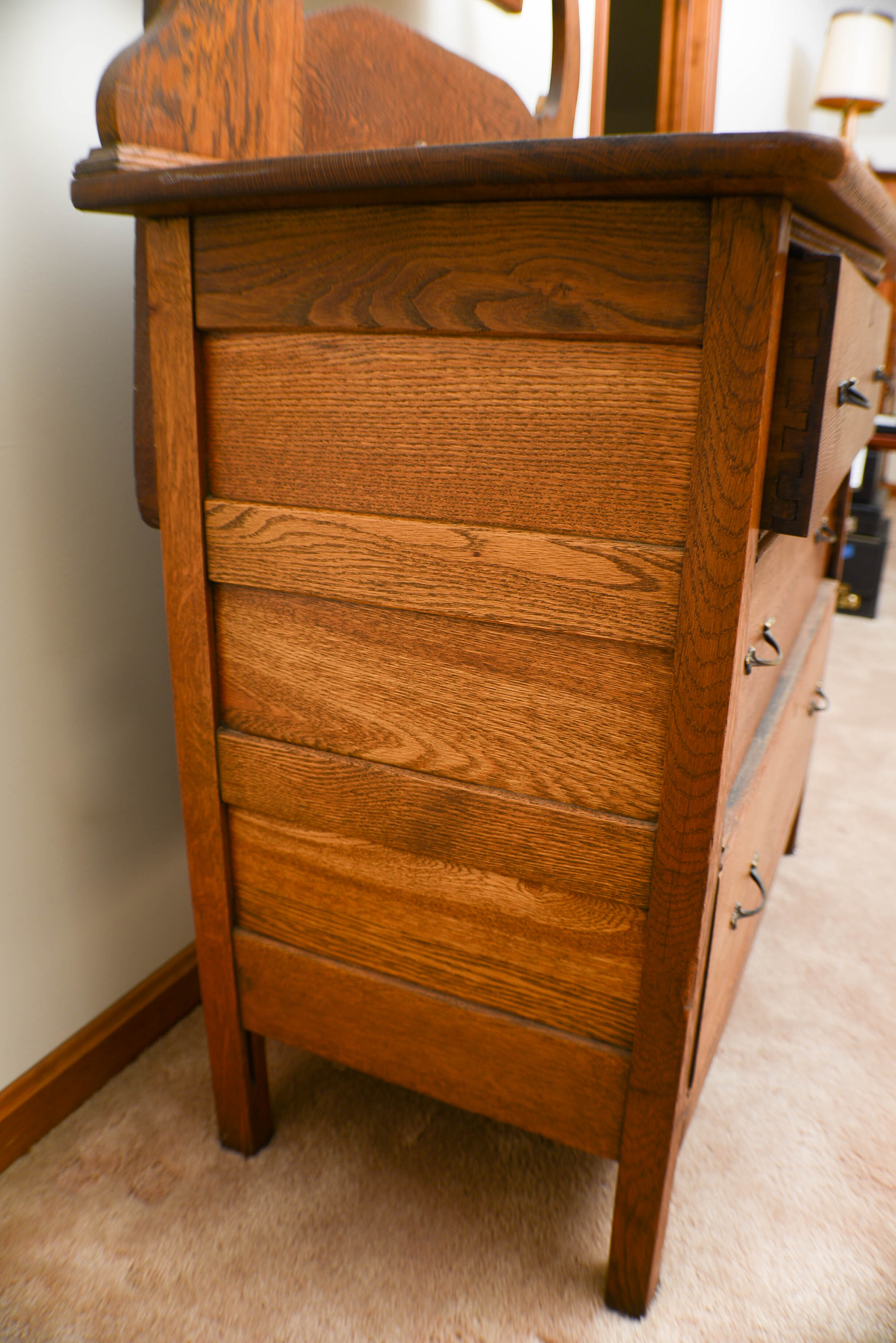 Vintage Oak Washstand and Mirror