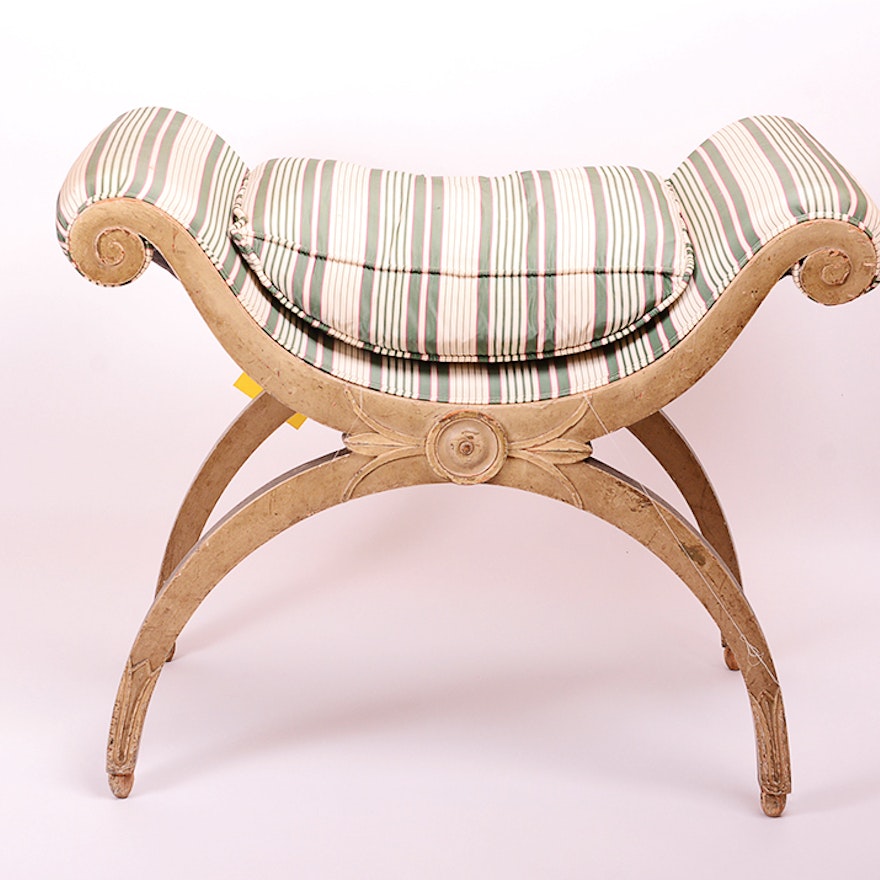 Upholstered Neoclassical Curule Seat