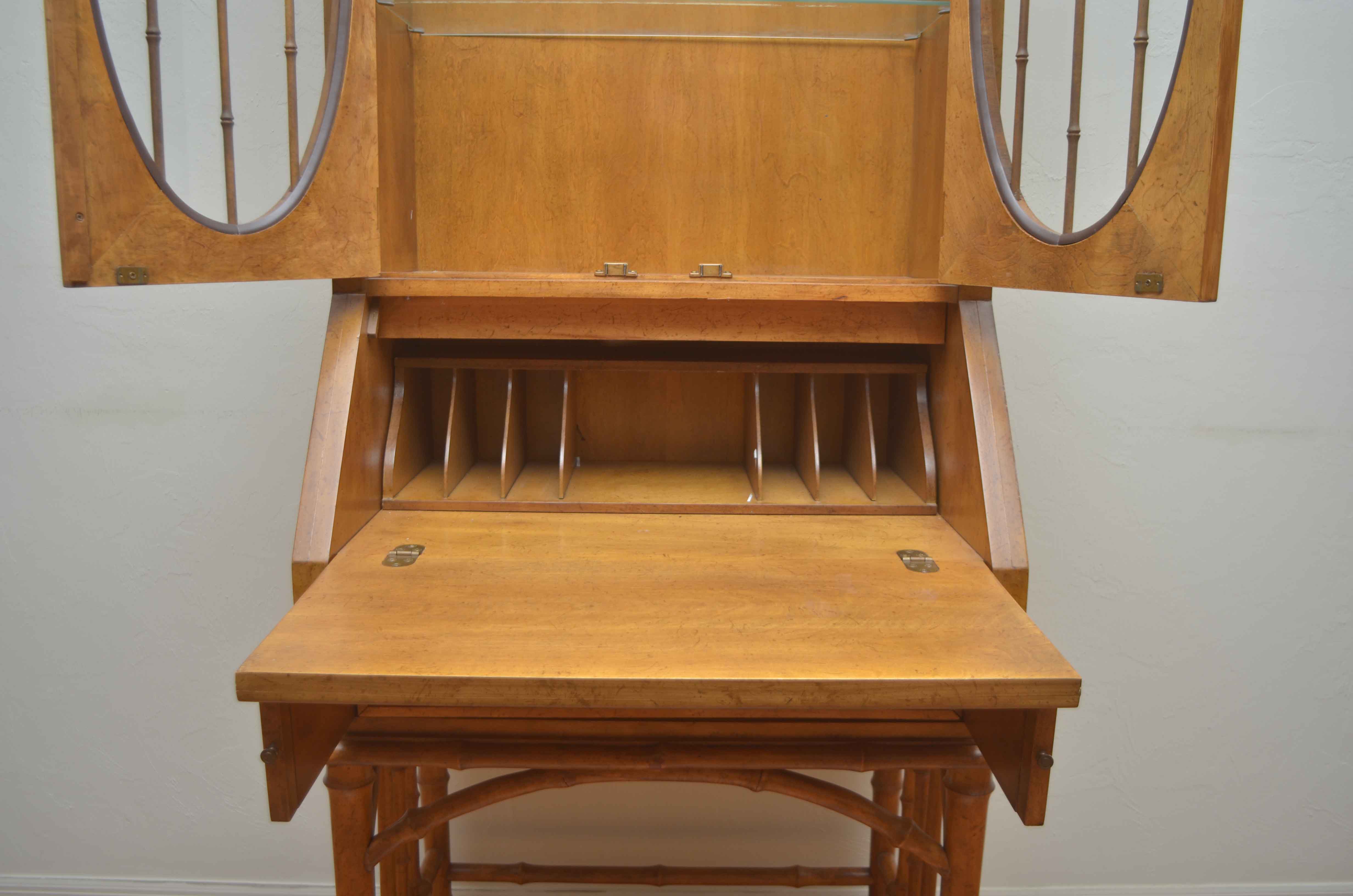 Bamboo and Rattan Style Secretary Desk